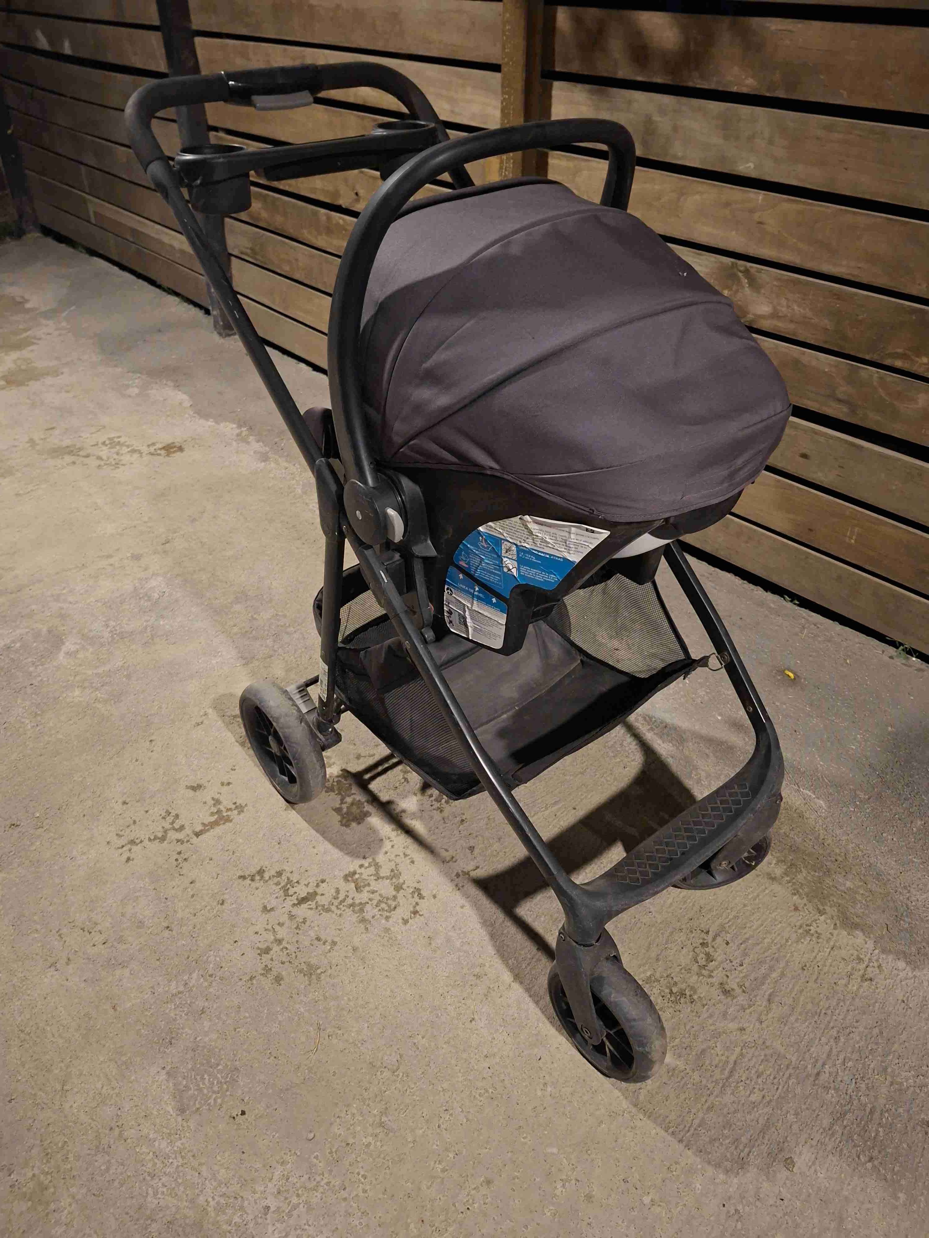 Coche de bebé plegable gris - 3