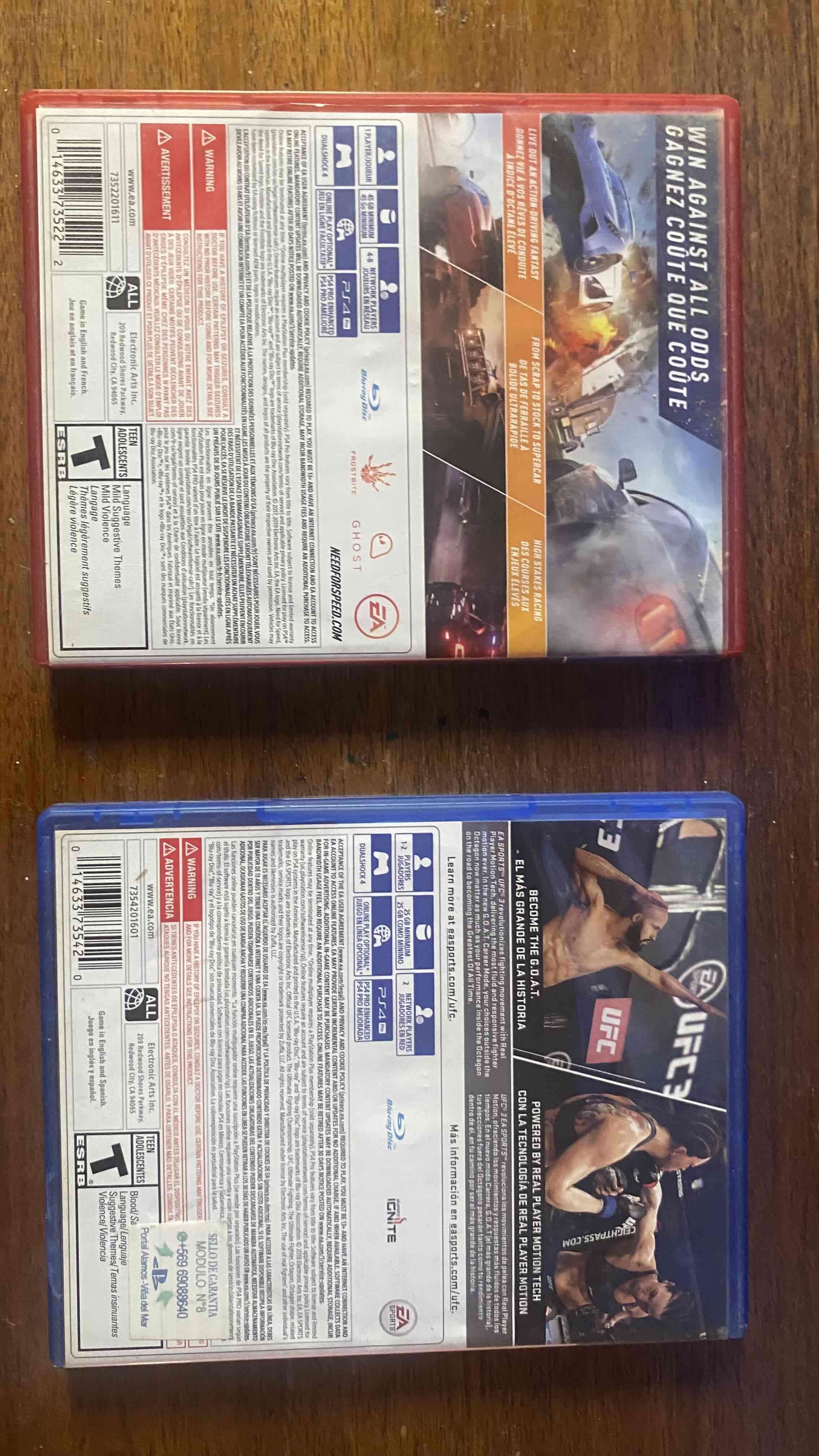 Juegos PS4 Need for Speed y UFC 3 - miniatura 2