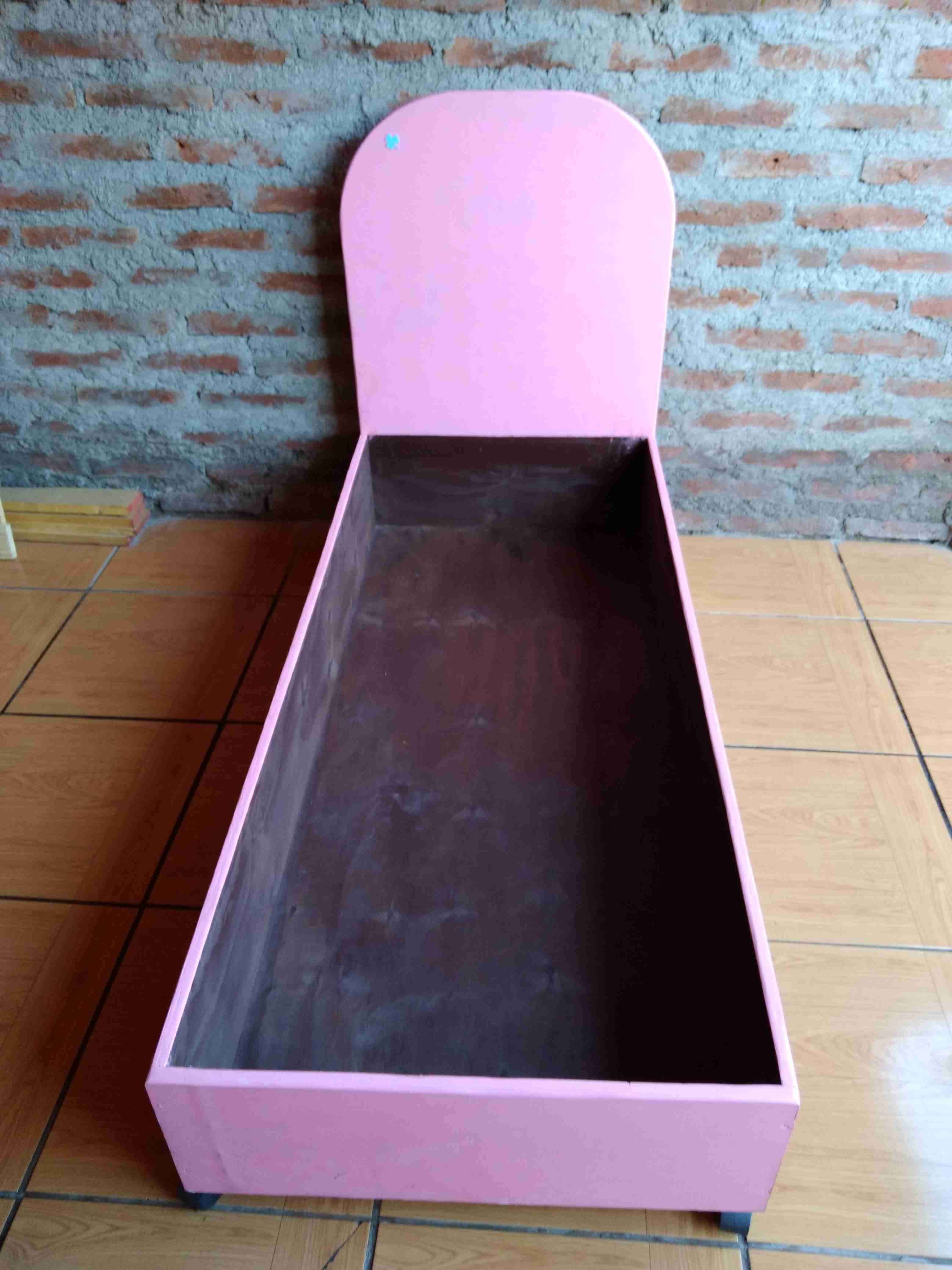 Cama individual rosa(cama de transicion) - miniatura 1