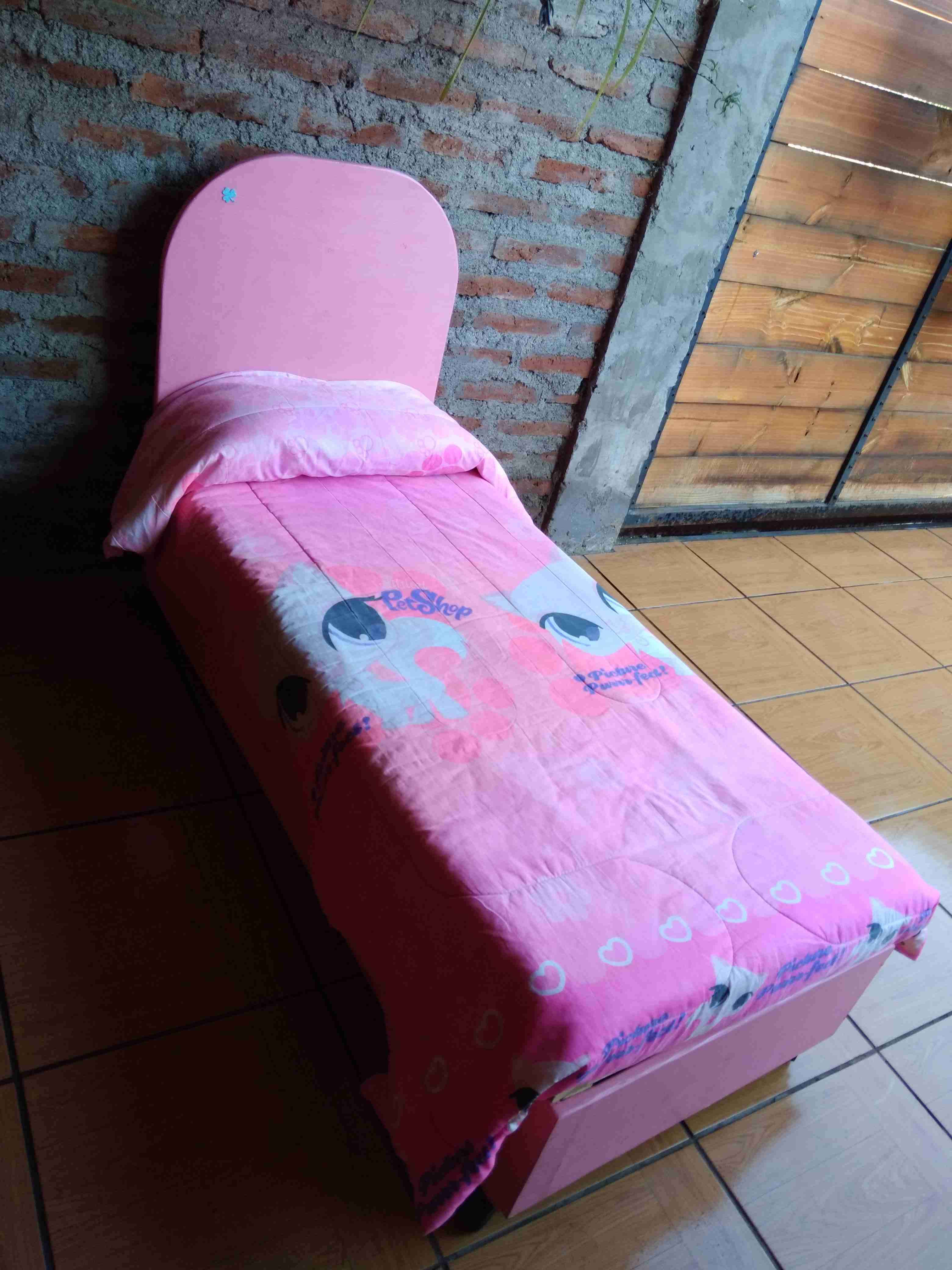 Cama individual rosa(cama de transicion) - miniatura 4