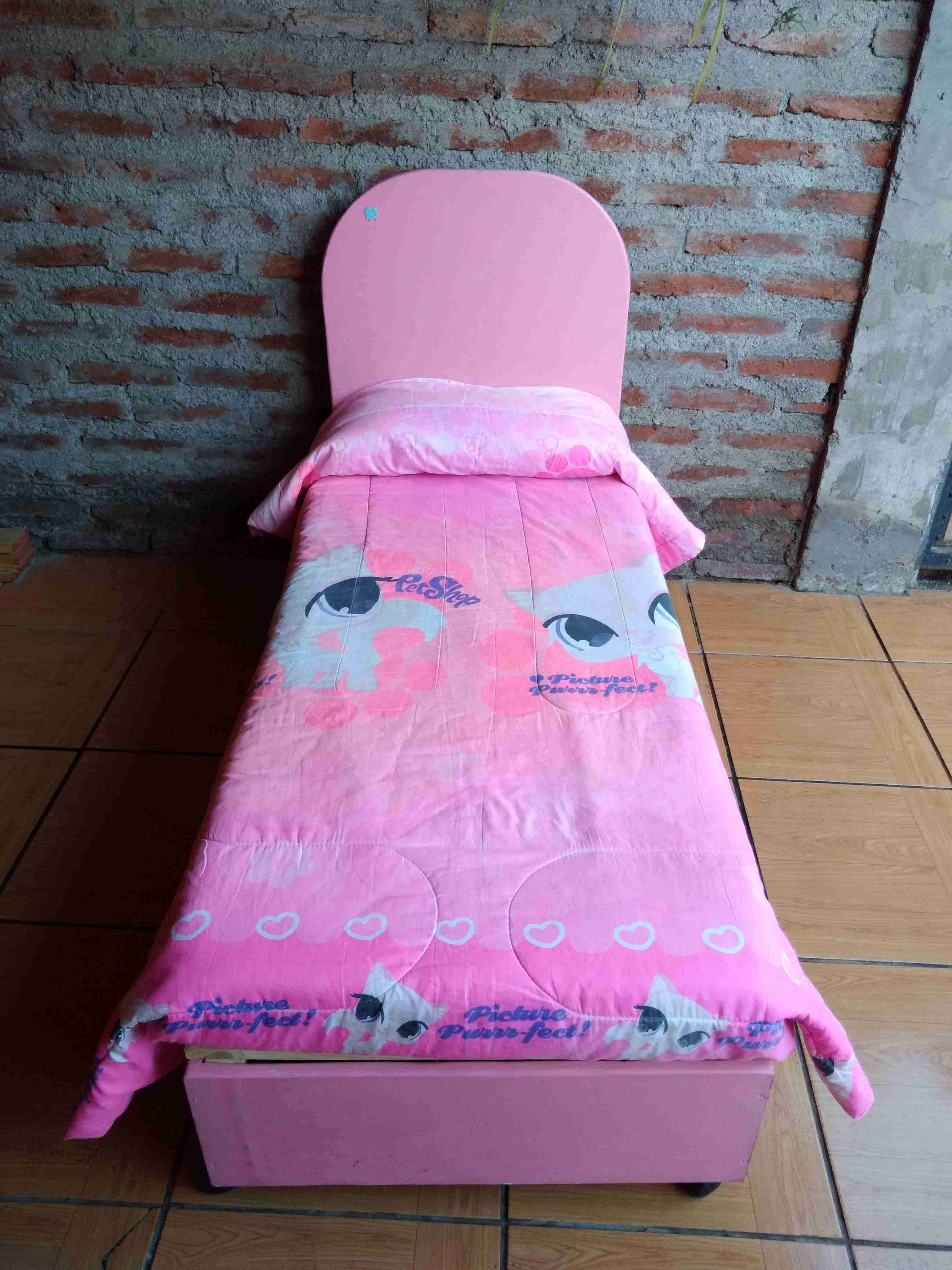 Cama individual rosa(cama de transicion) - miniatura 5