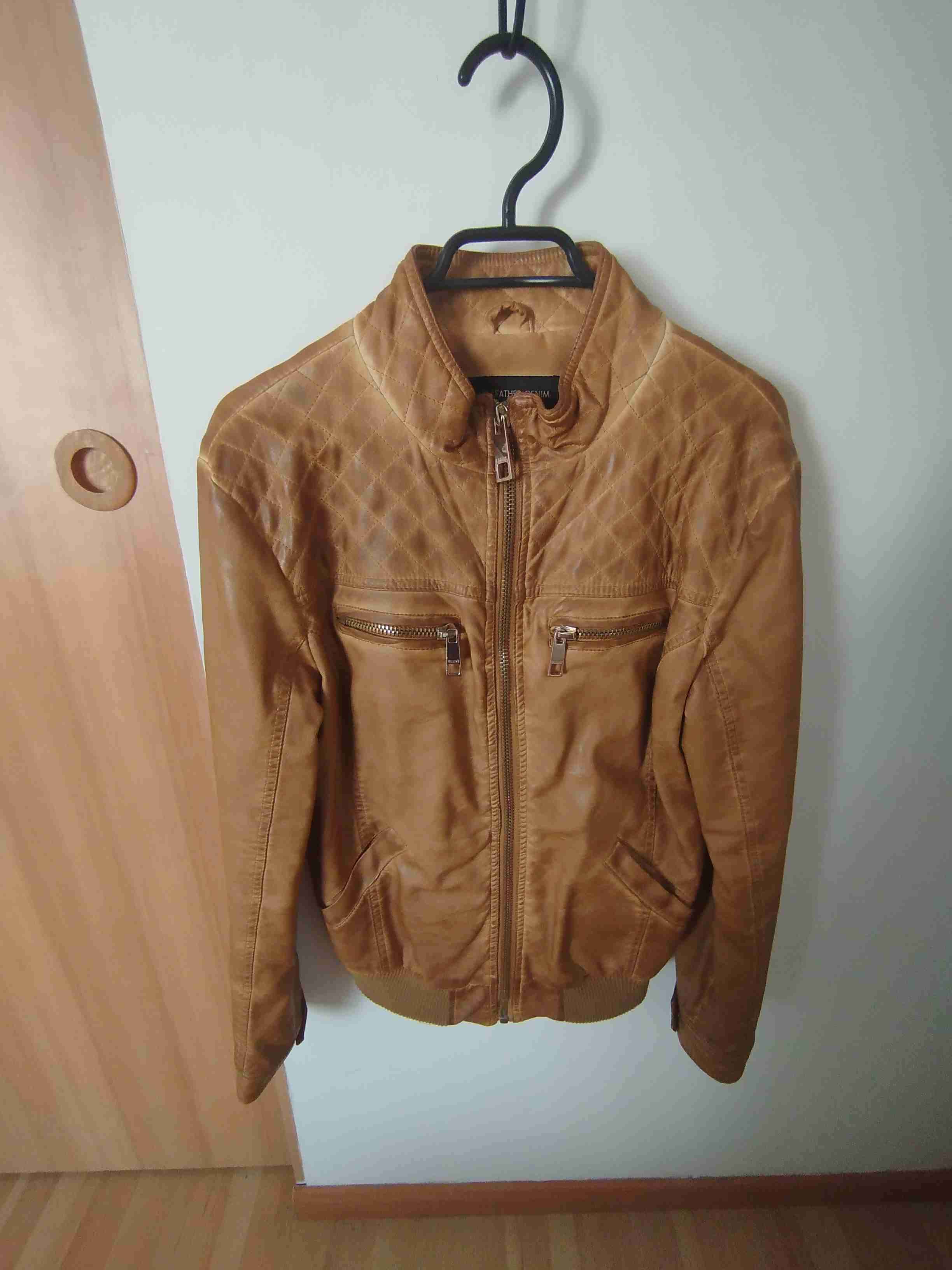 Chaqueta de cuero marrón - miniatura 1