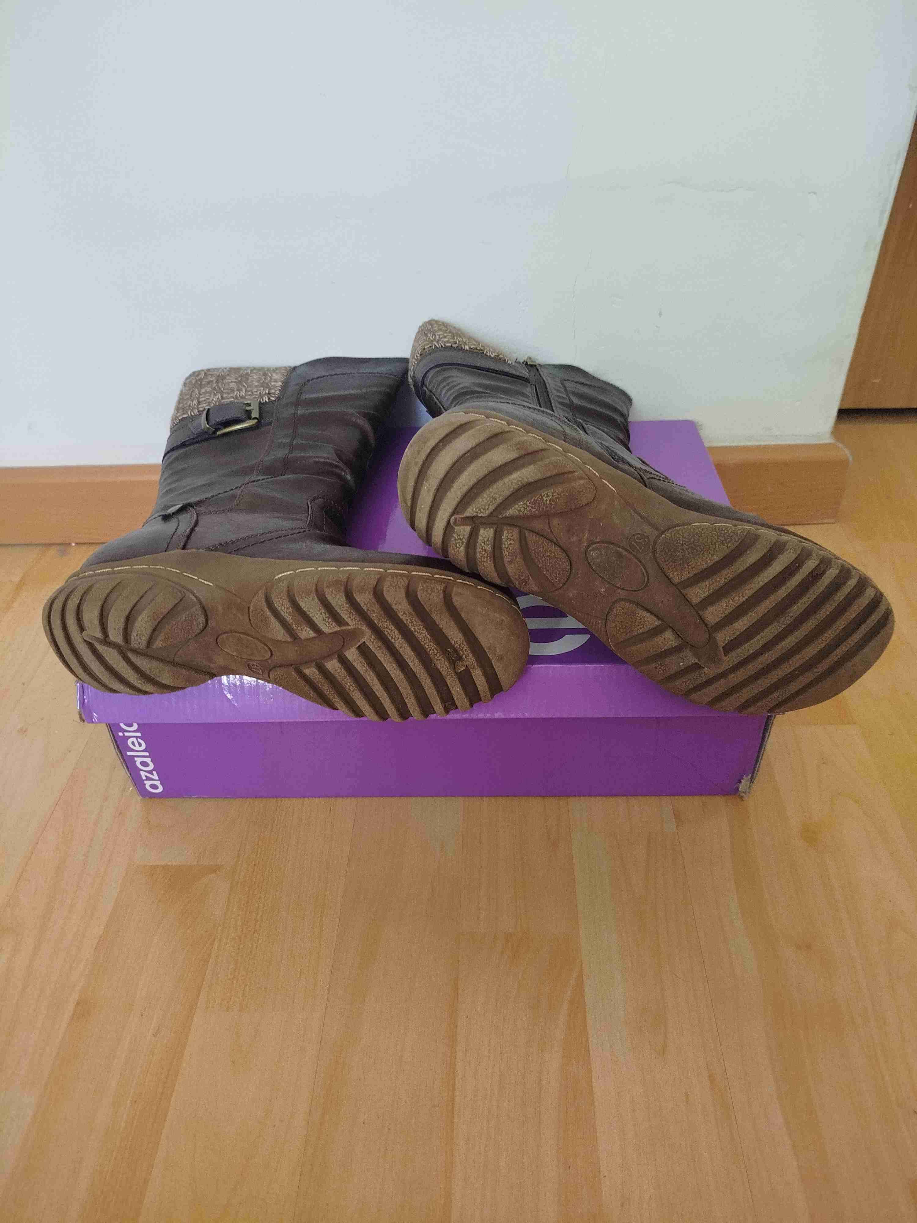 Botas marrones con detalle tejido - miniatura 3