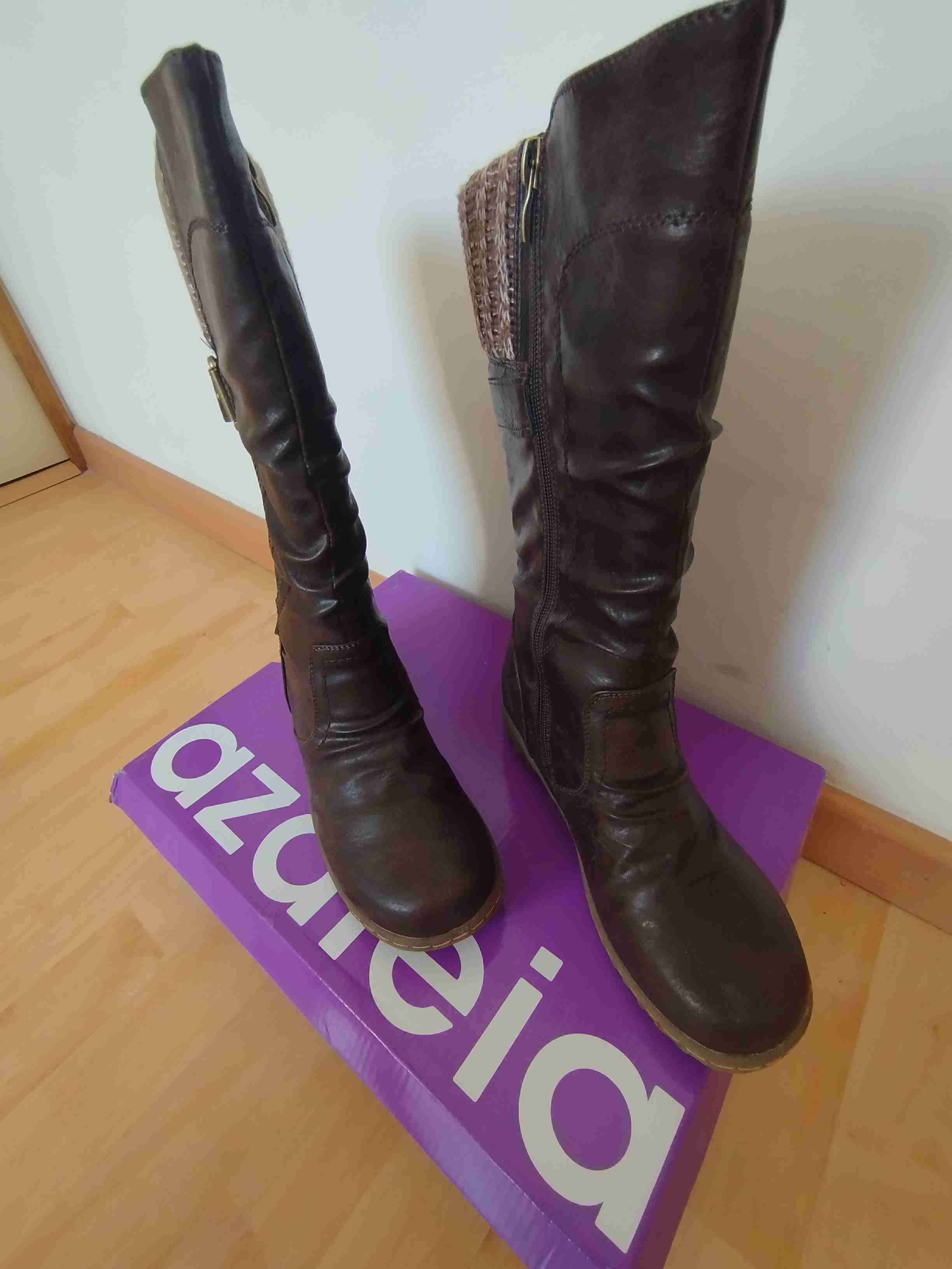 Botas marrones con detalle tejido - miniatura 5