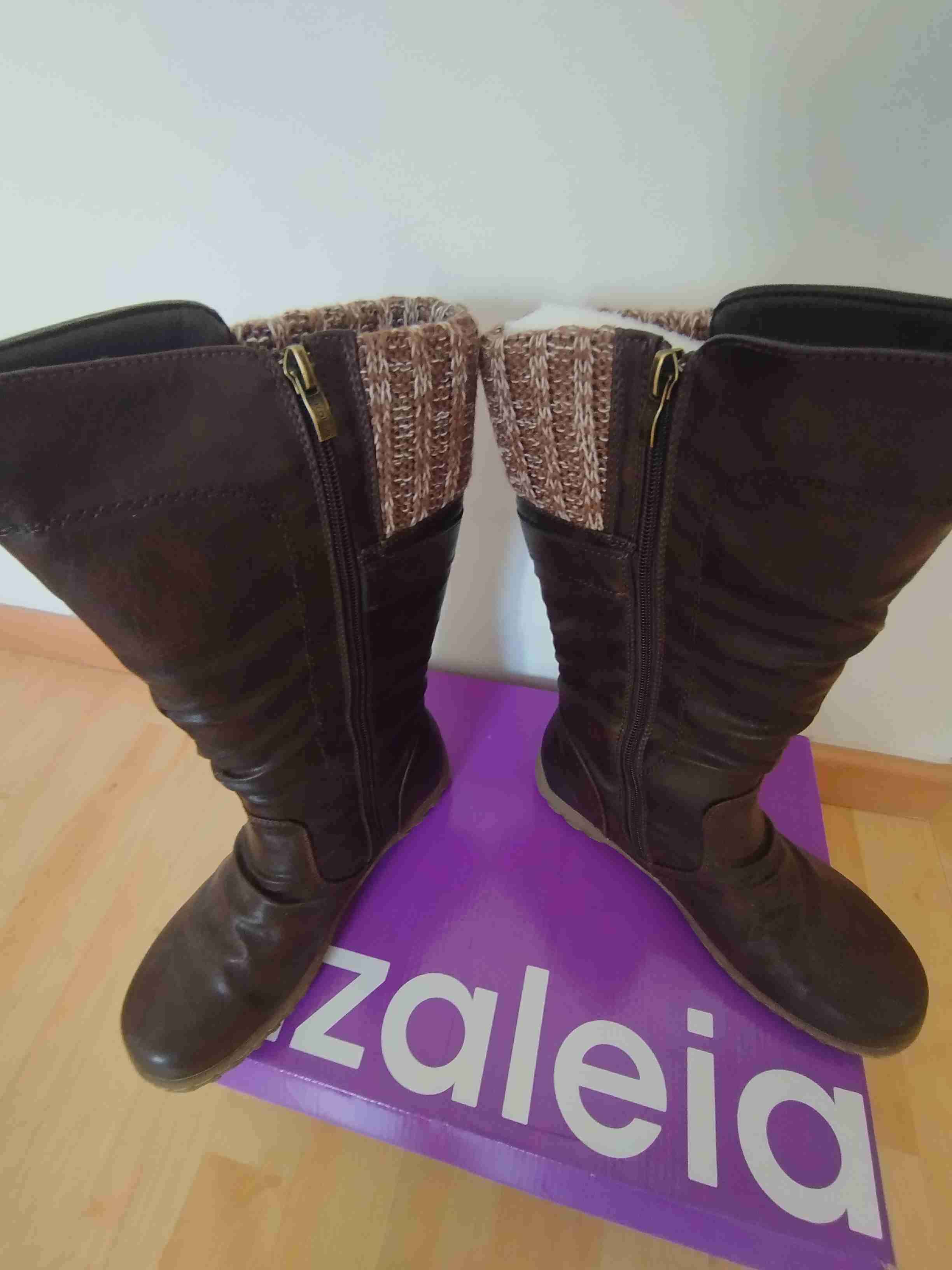 Botas marrones con detalle tejido - miniatura 6