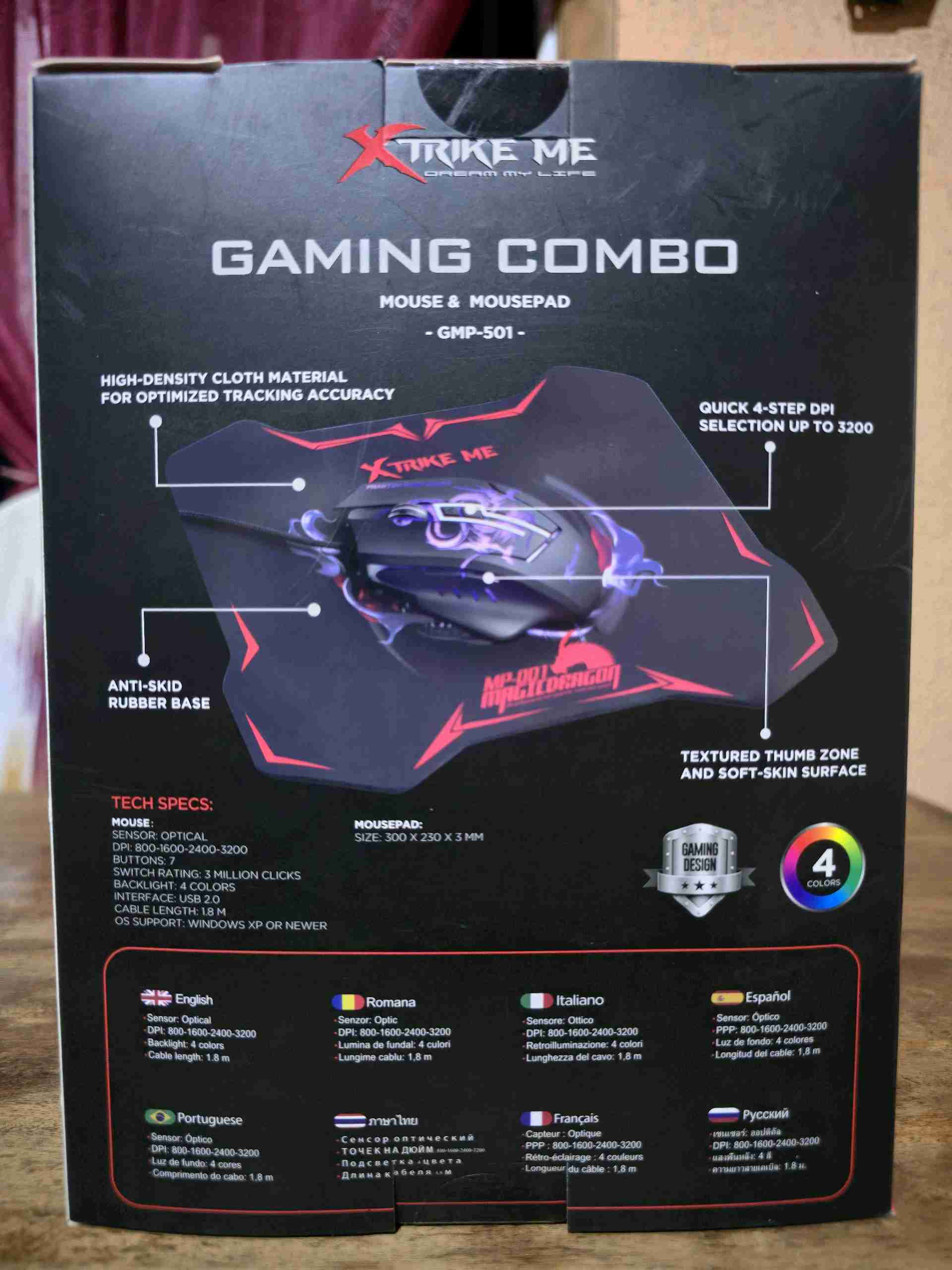 Combo gaming mouse y mousepad Xtrike Me - miniatura 2