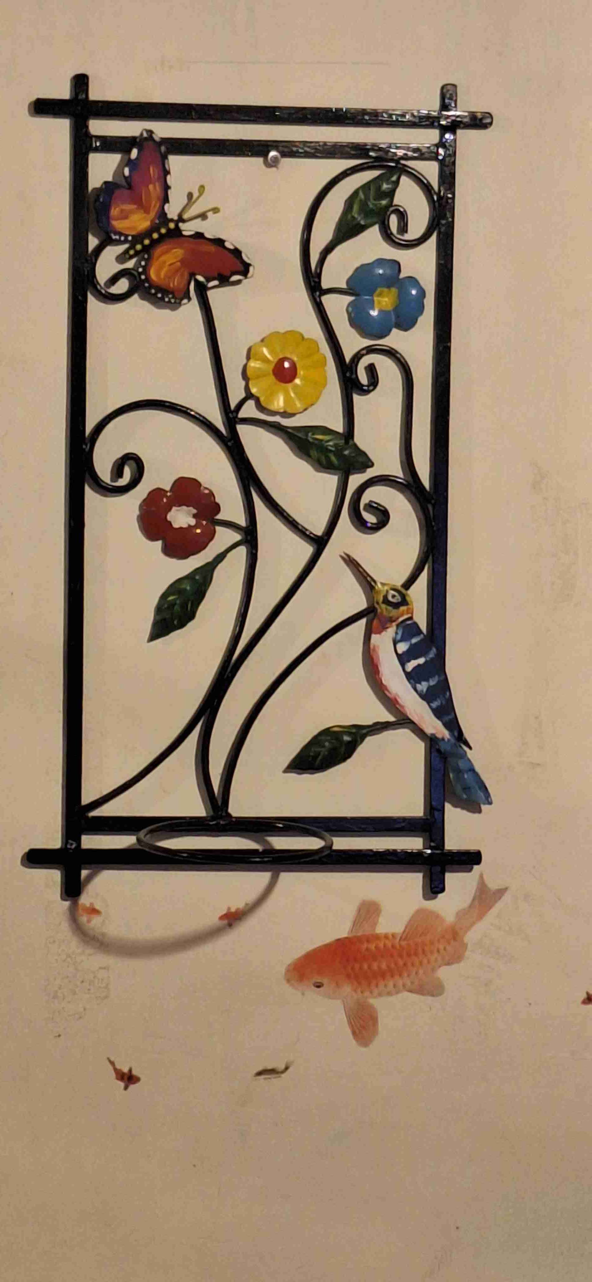 Decoración de pared con pájaro y flores - miniatura 2