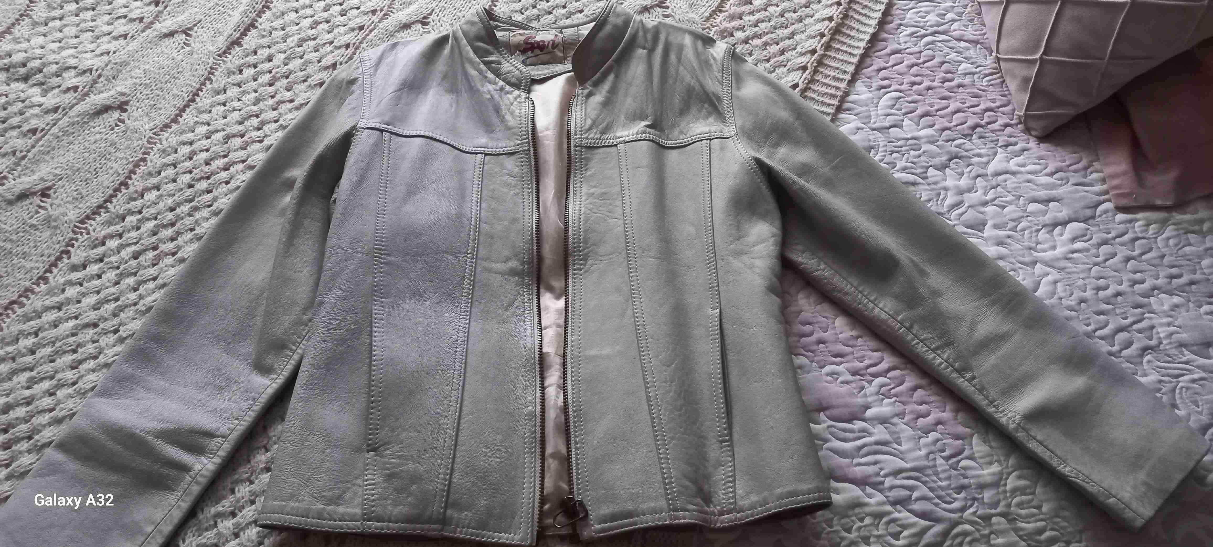 Chaqueta Beig de cuero - miniatura 1