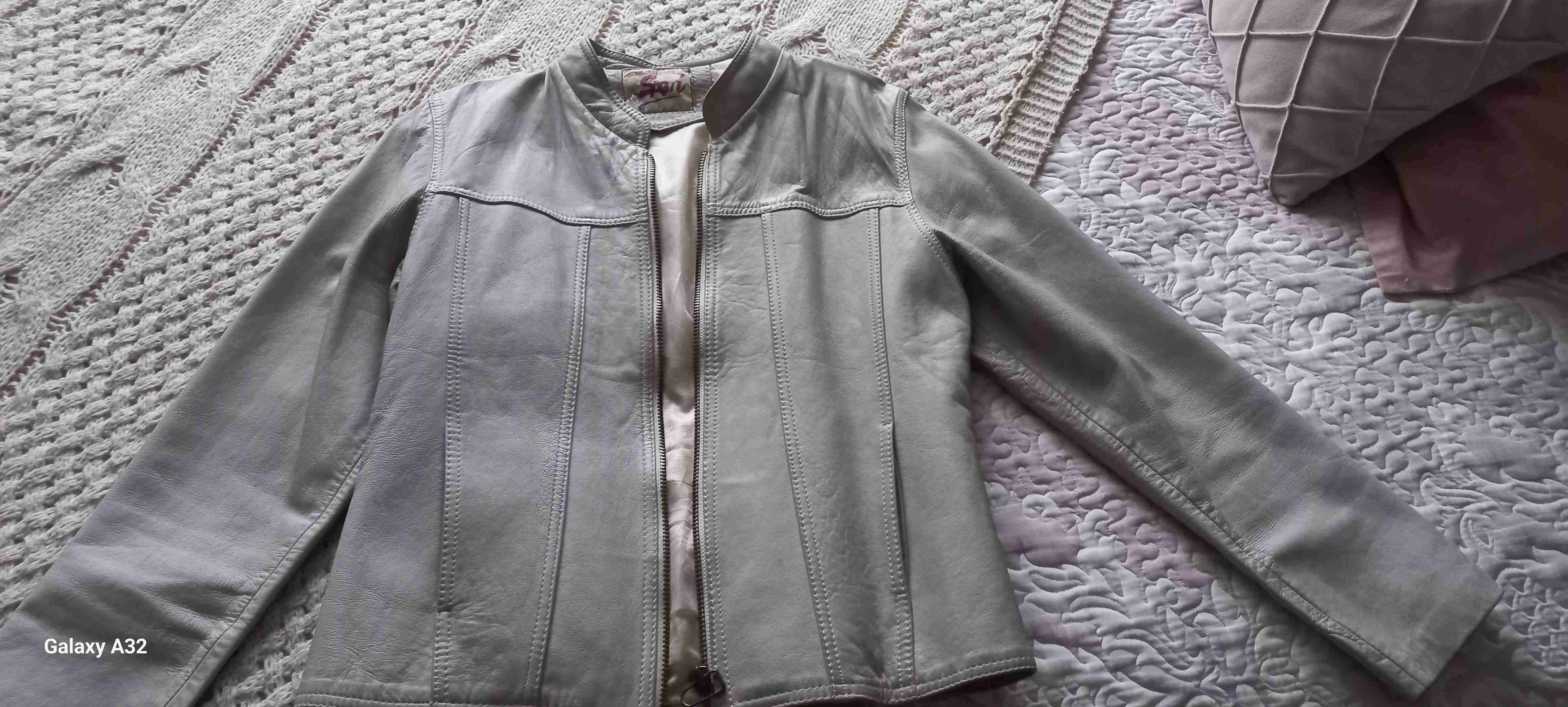 Chaqueta Beig de cuero - miniatura 2