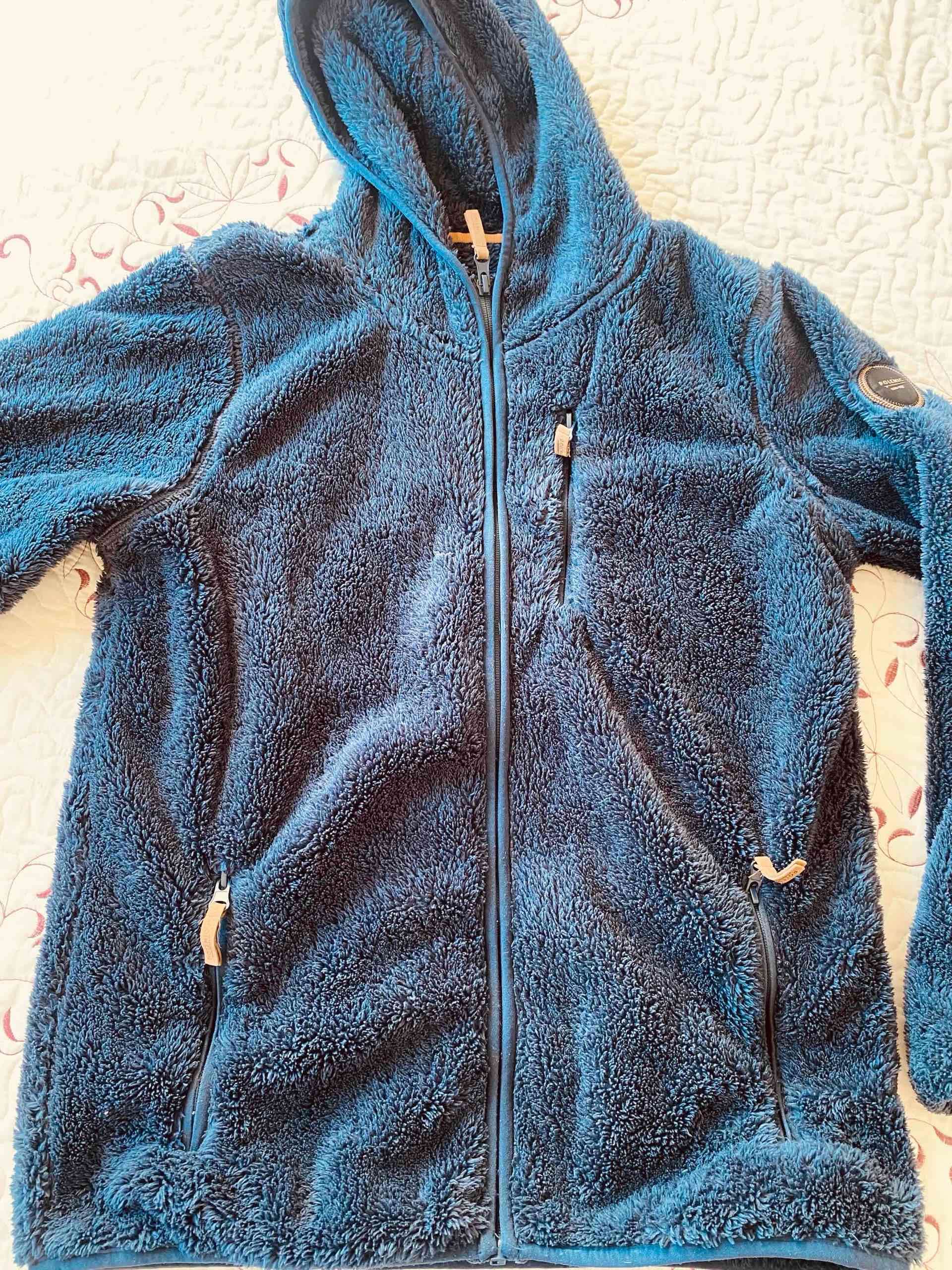 Poleron sherpa azul con capucha - miniatura 1