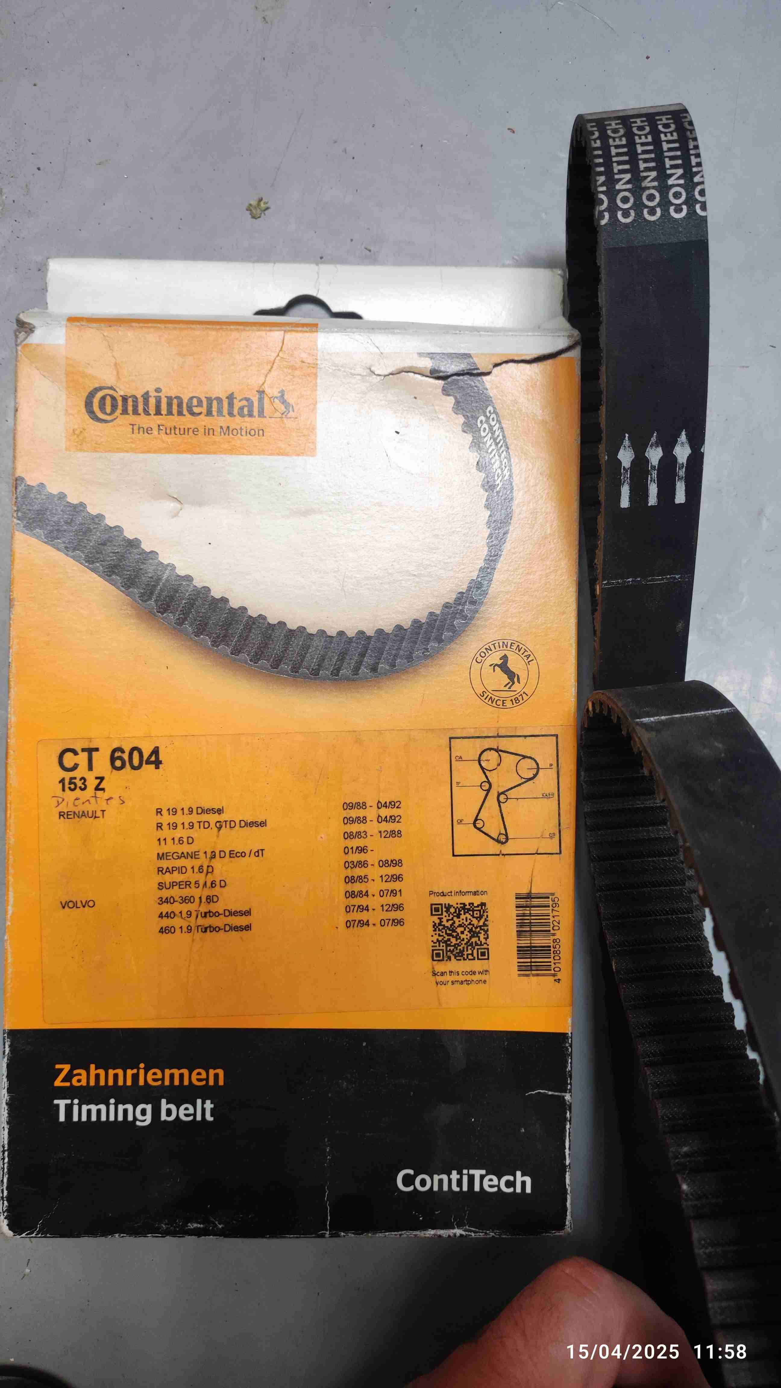 Correa de distribución Renault Kangoo 1.9 - 1