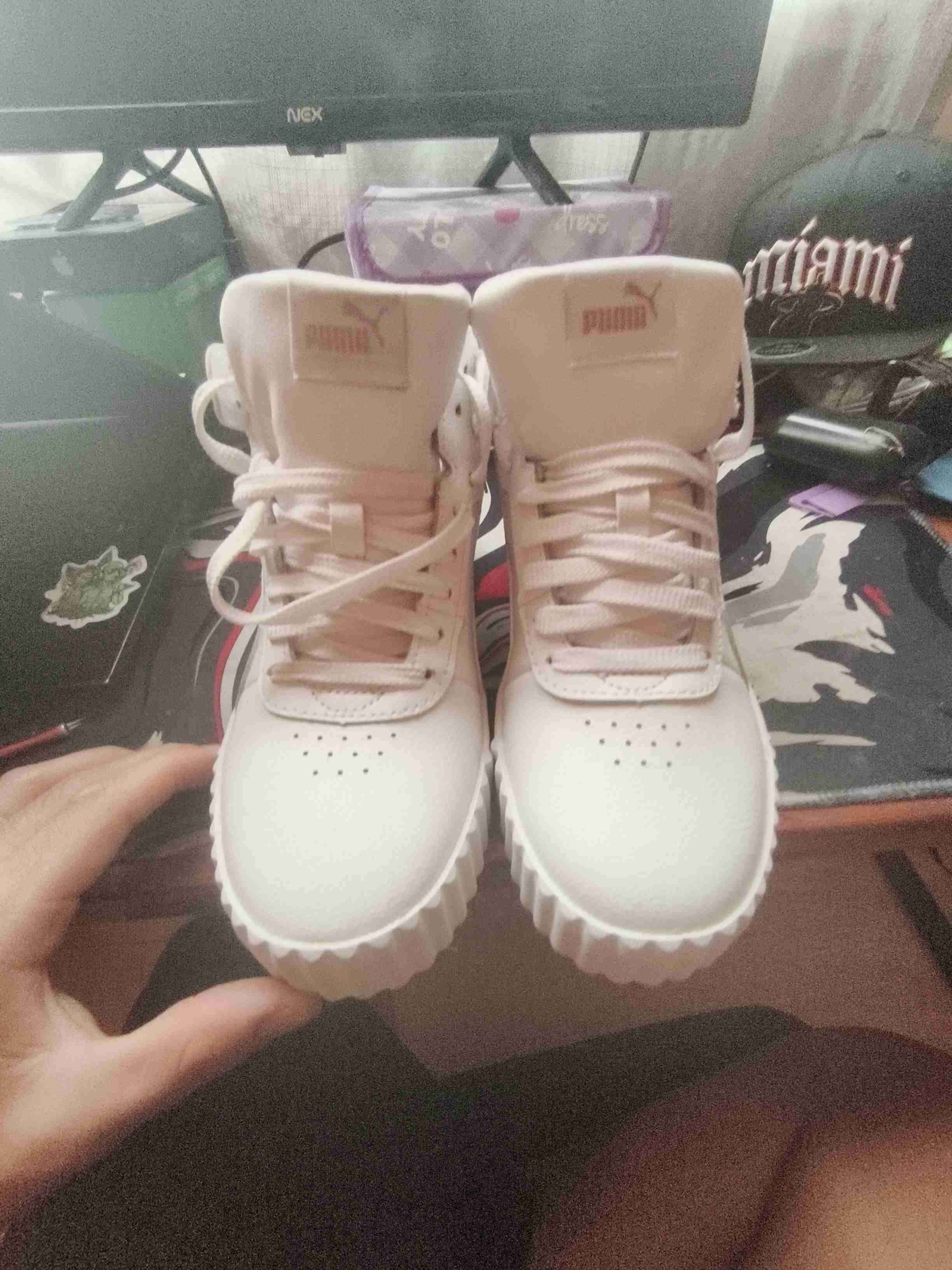 Zapatillas blancas pumas de caña alta - 3