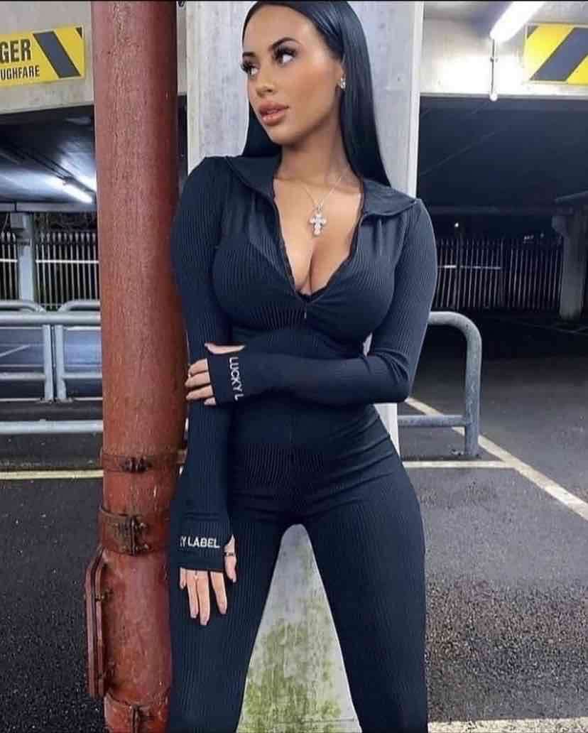 Enterito deportivo negro Lucky label - 2