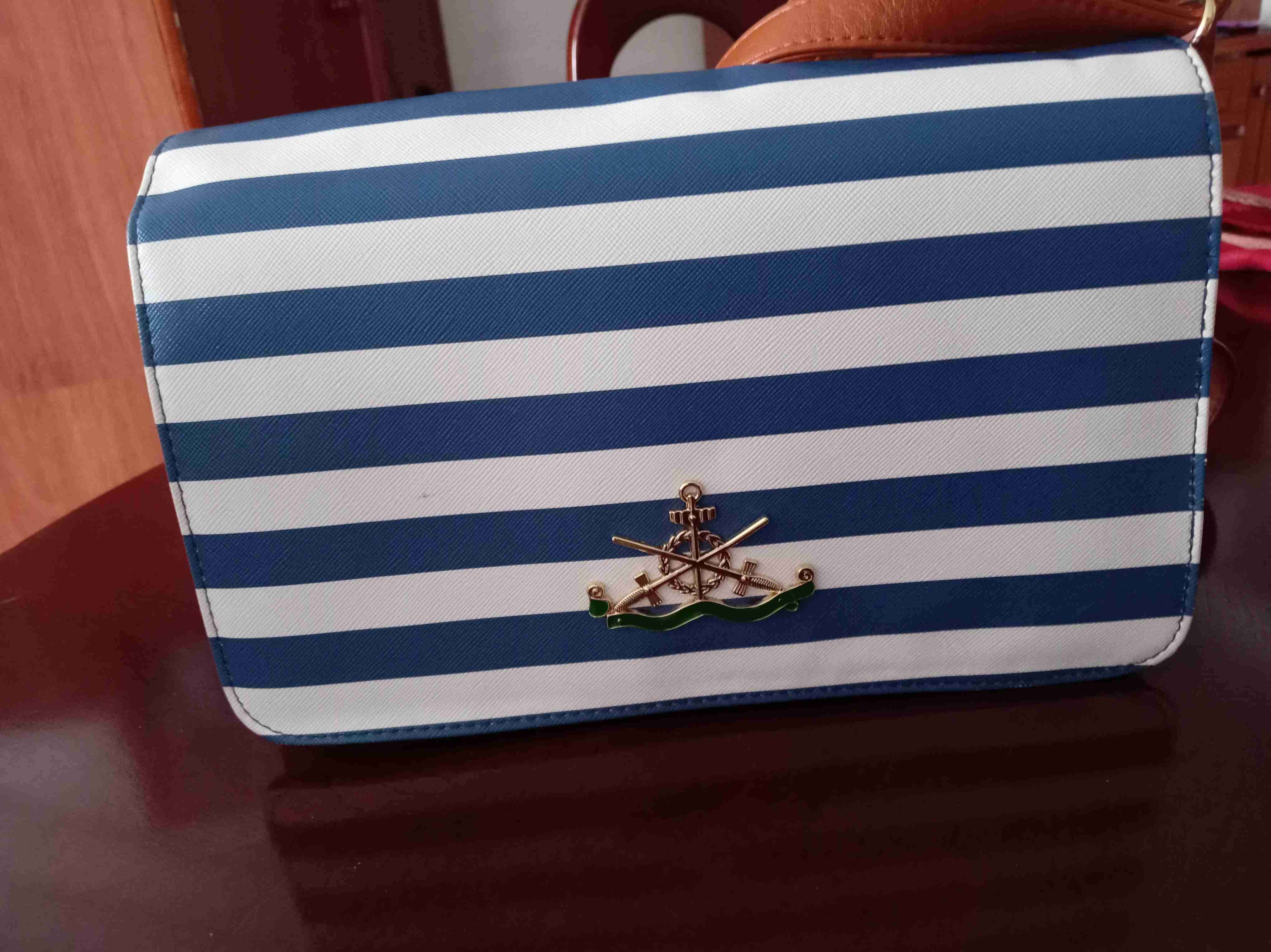 Cartera rayas azul y blanco - 1