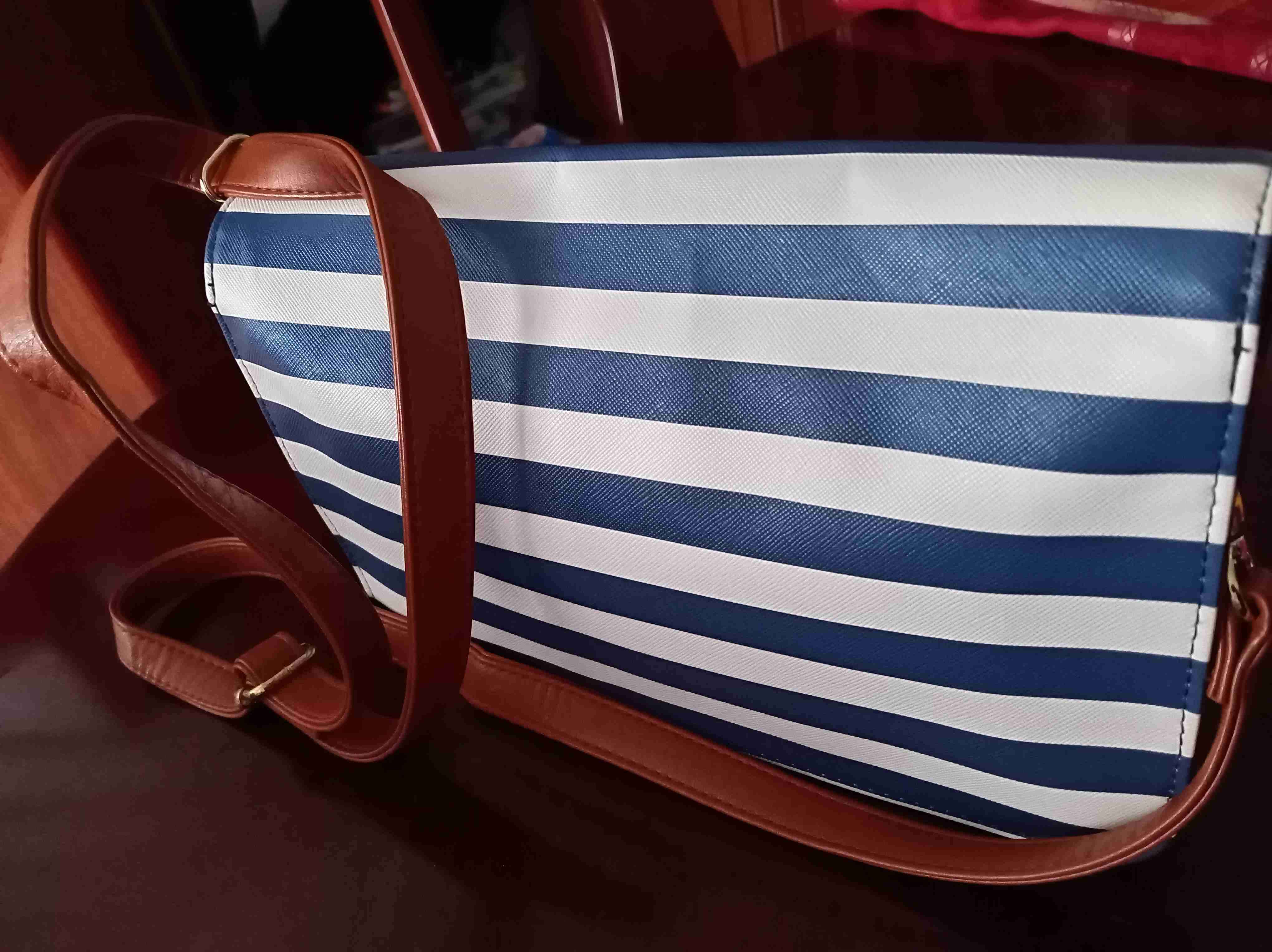 Cartera rayas azul y blanco - 3