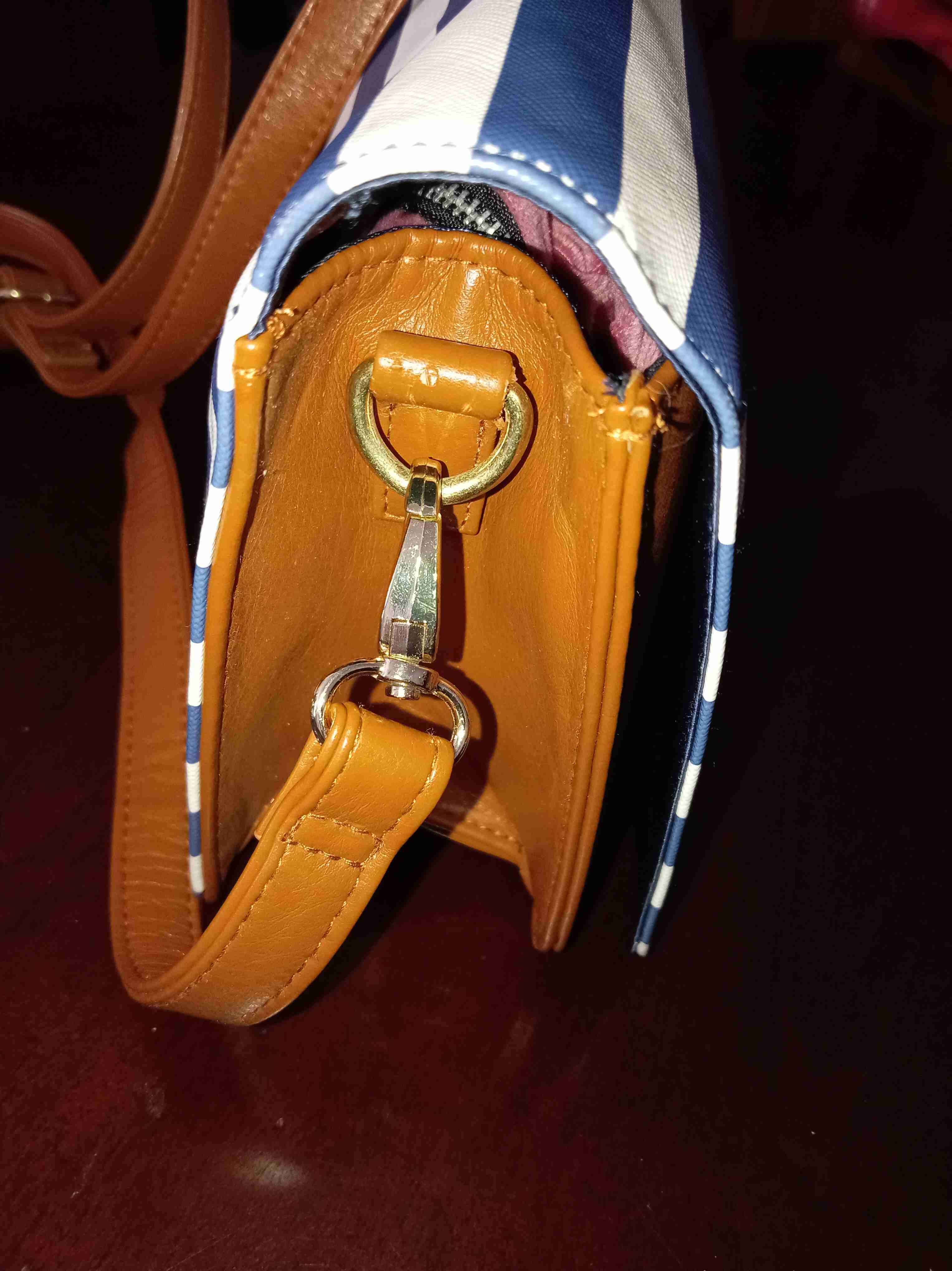 Cartera rayas azul y blanco - 4