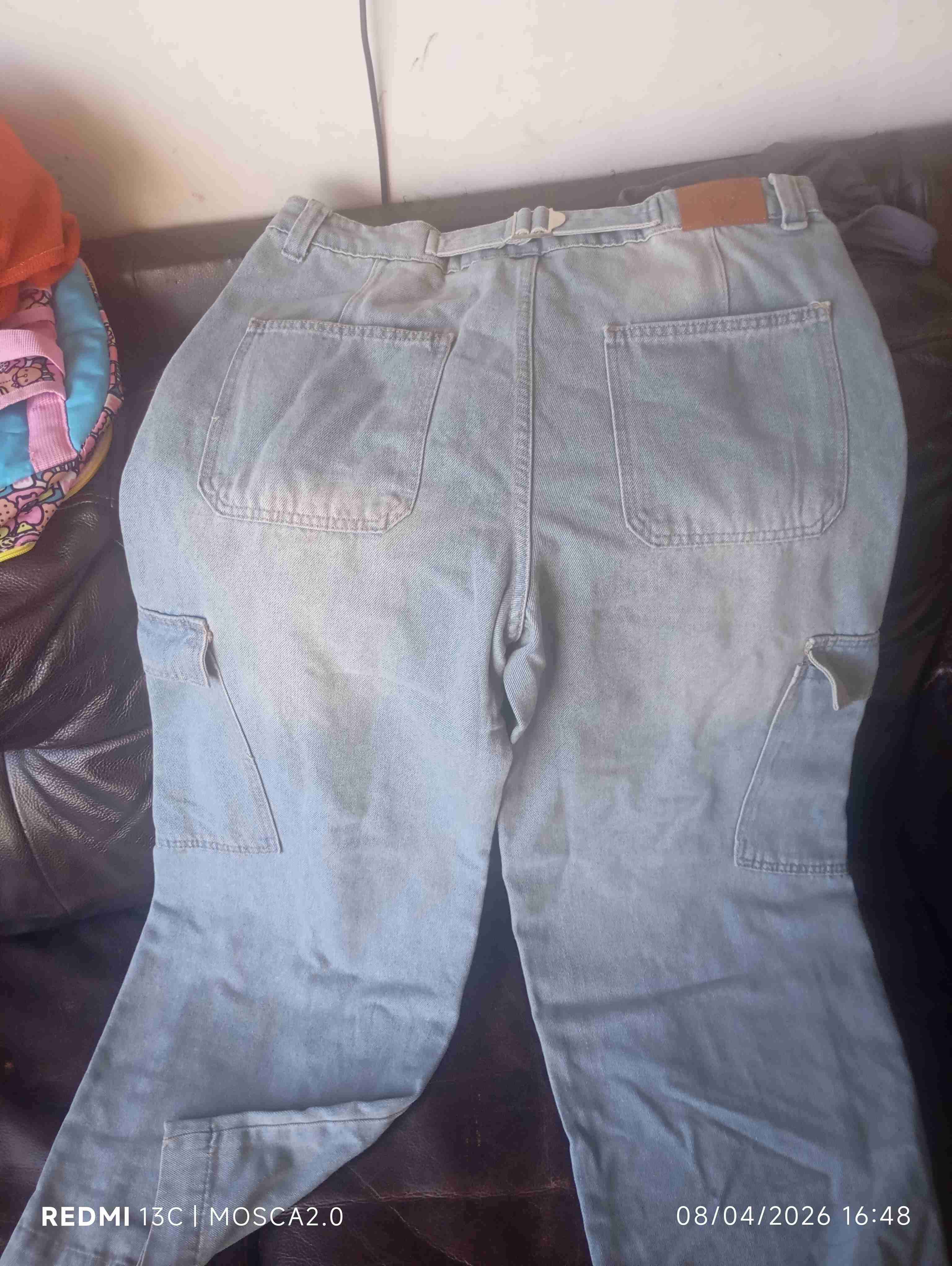 Pantalones cargo celestes - 2