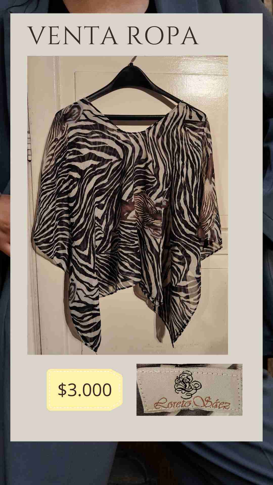 Blusa transparente diseño zebra