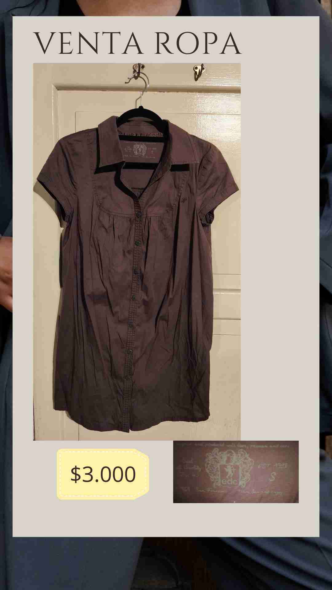 Blusa marrón de manga corta