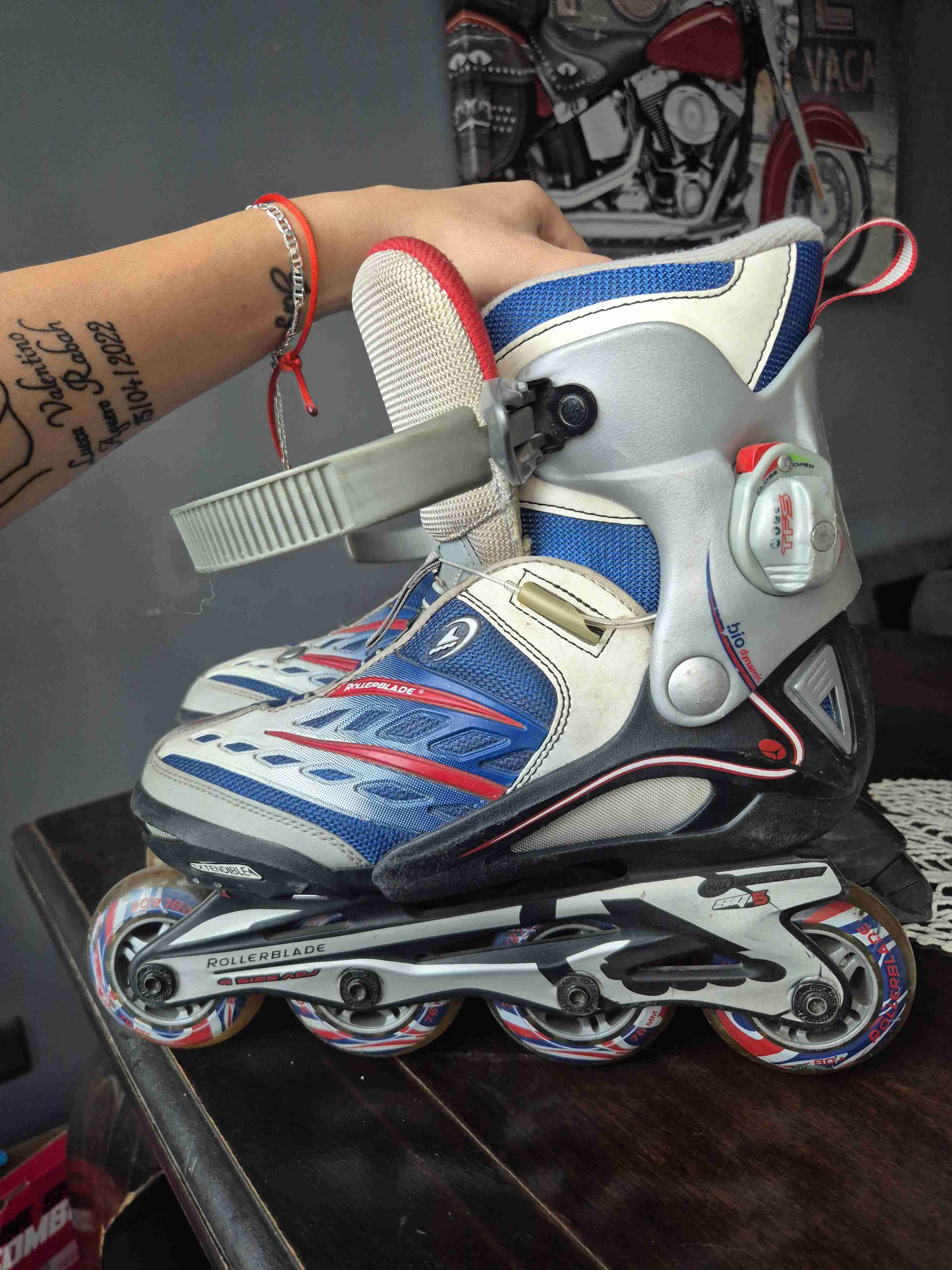 Patines Rollerblade azules y grises - miniatura 4
