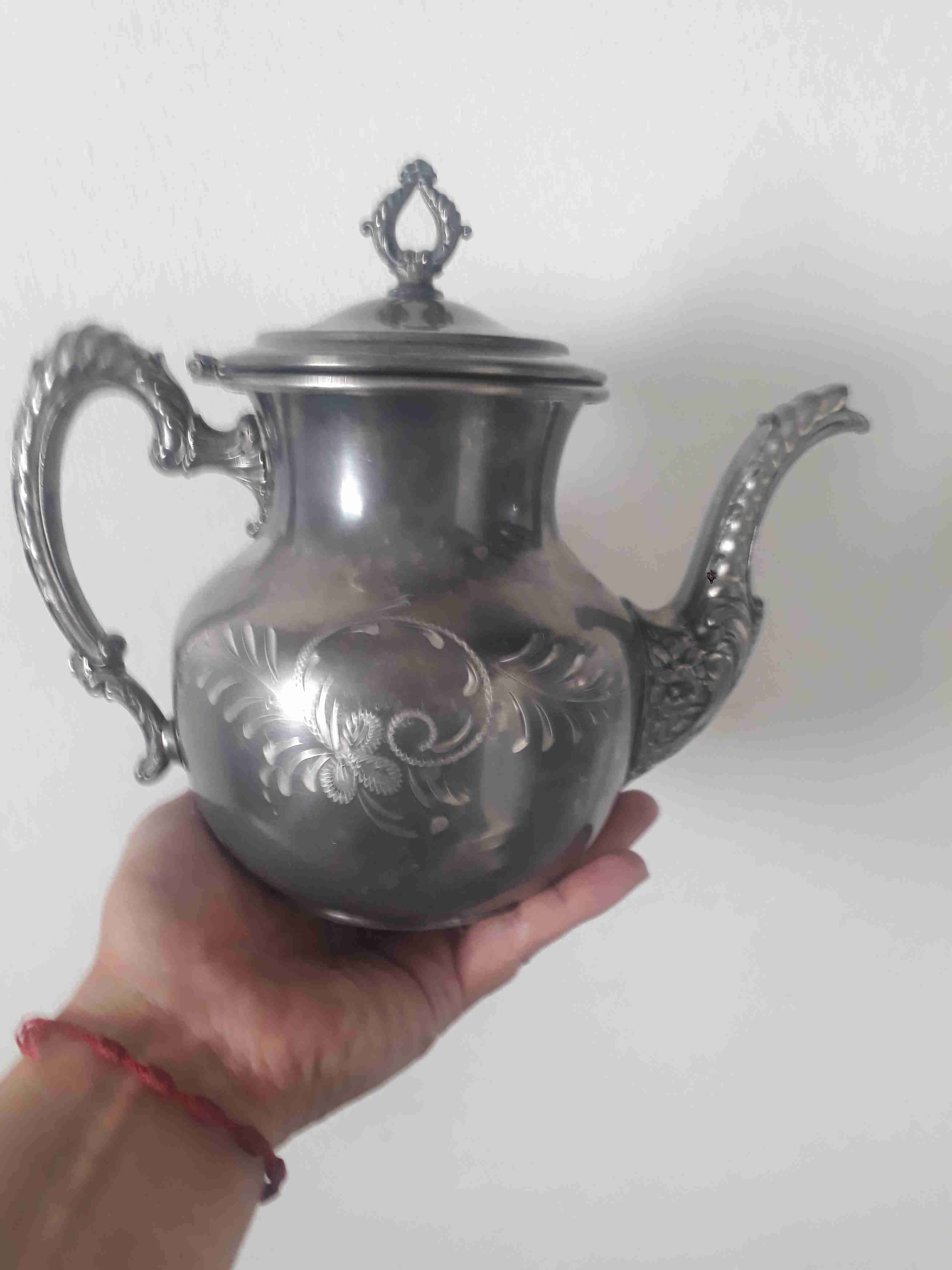 Tetera de plata antigua - miniatura 2