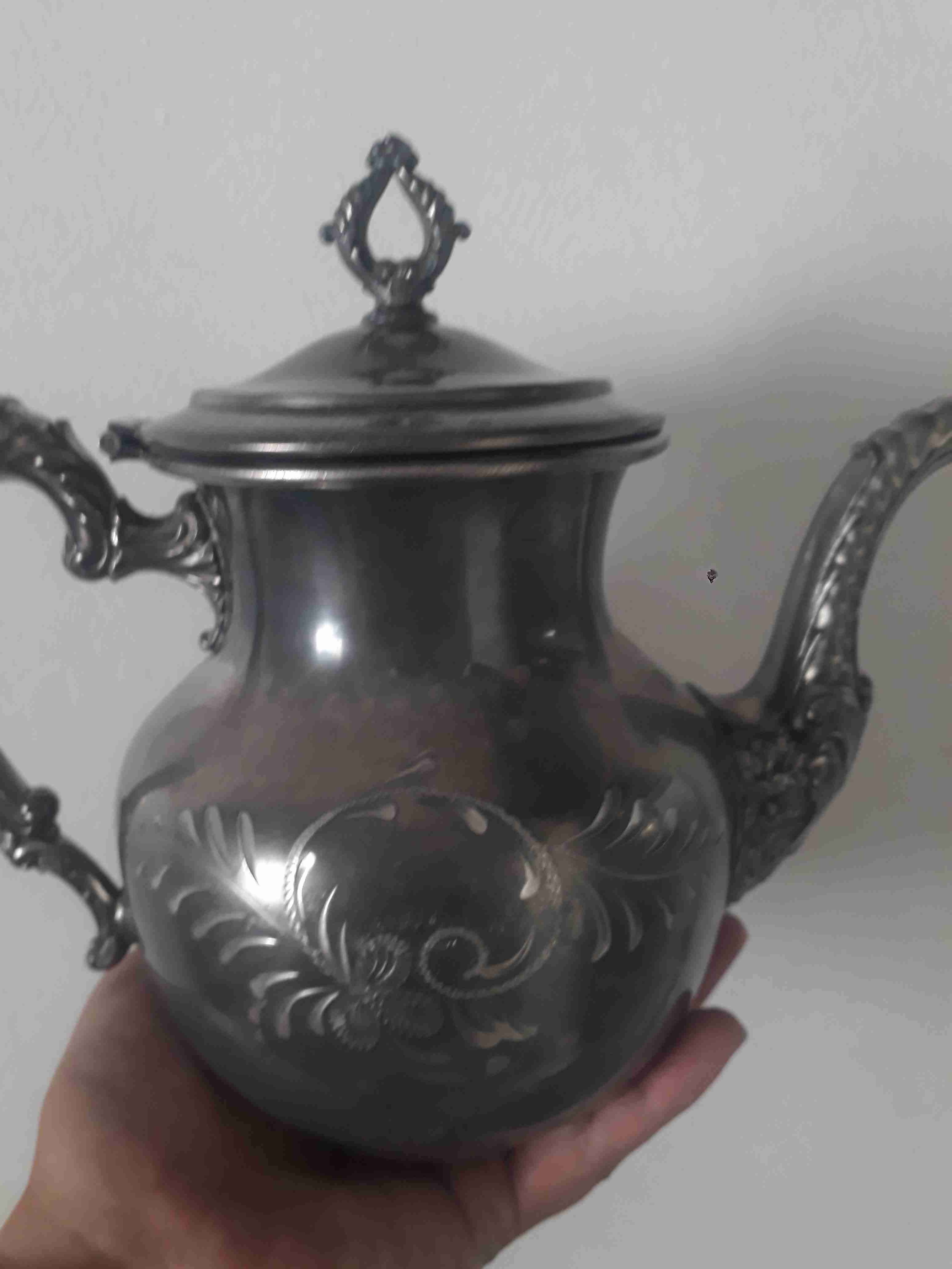 Tetera de plata antigua - miniatura 3