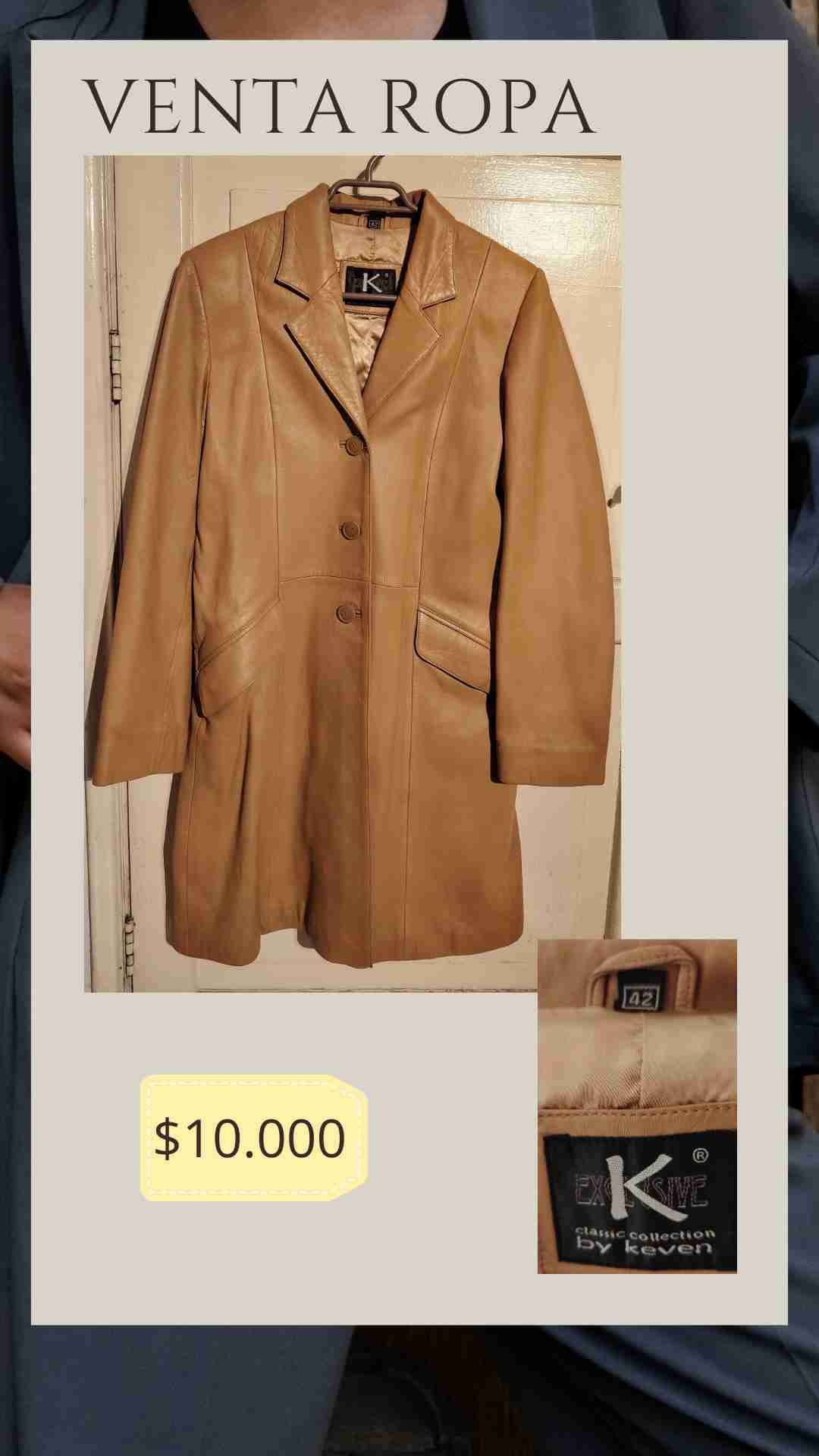 Abrigo marrón cuero