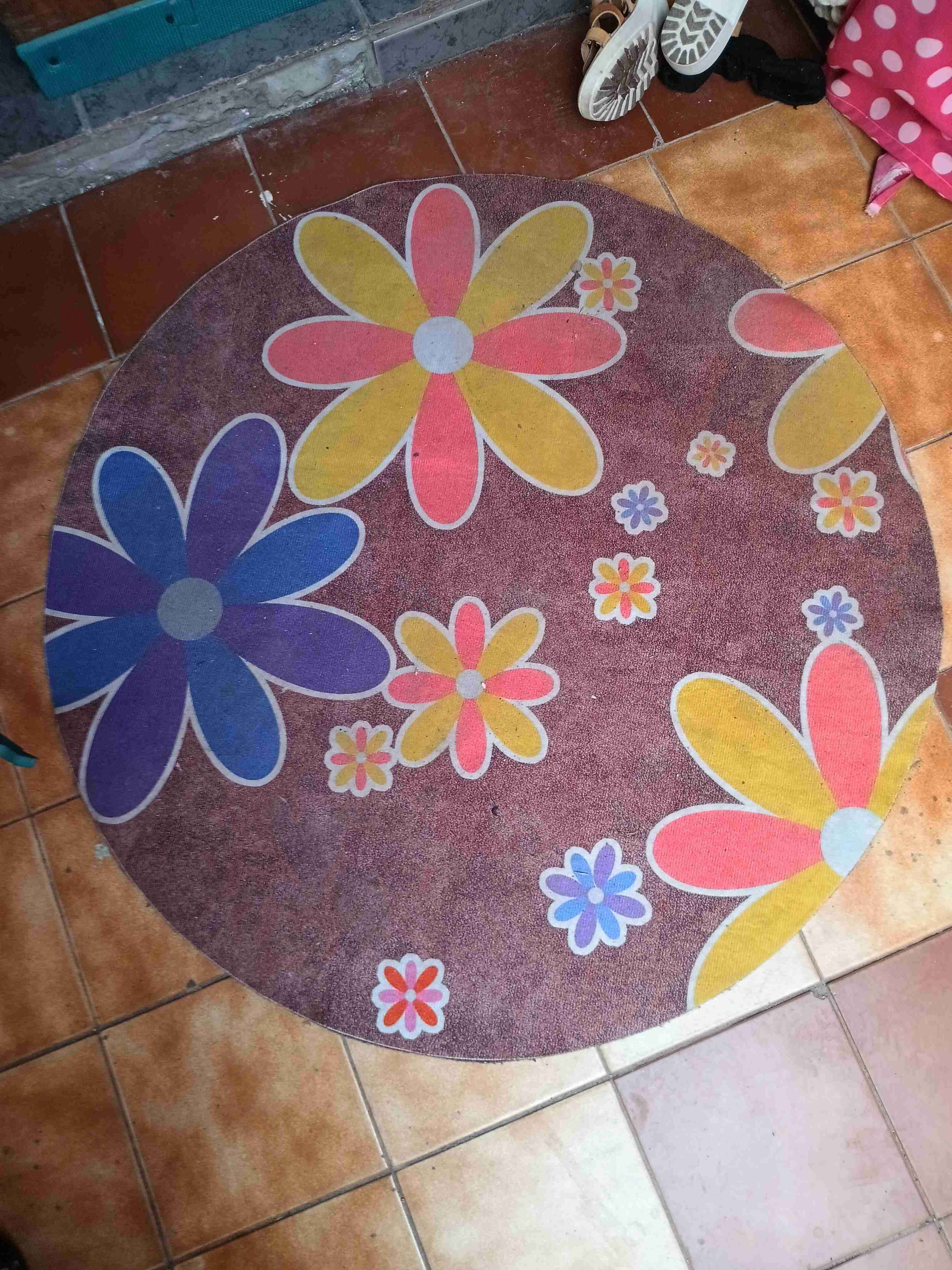 Alfombra redonda floral multicolor