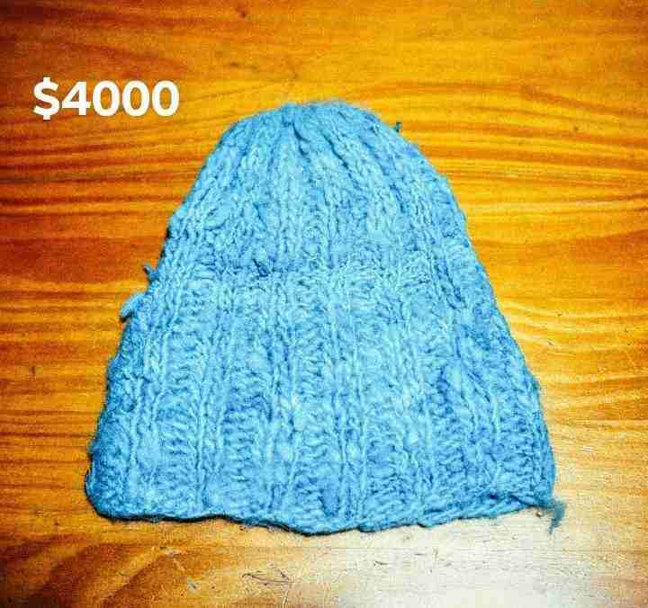 Conjunto celeste de lana natural - miniatura 1