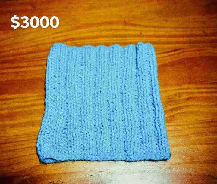 Conjunto celeste de lana natural - miniatura 2