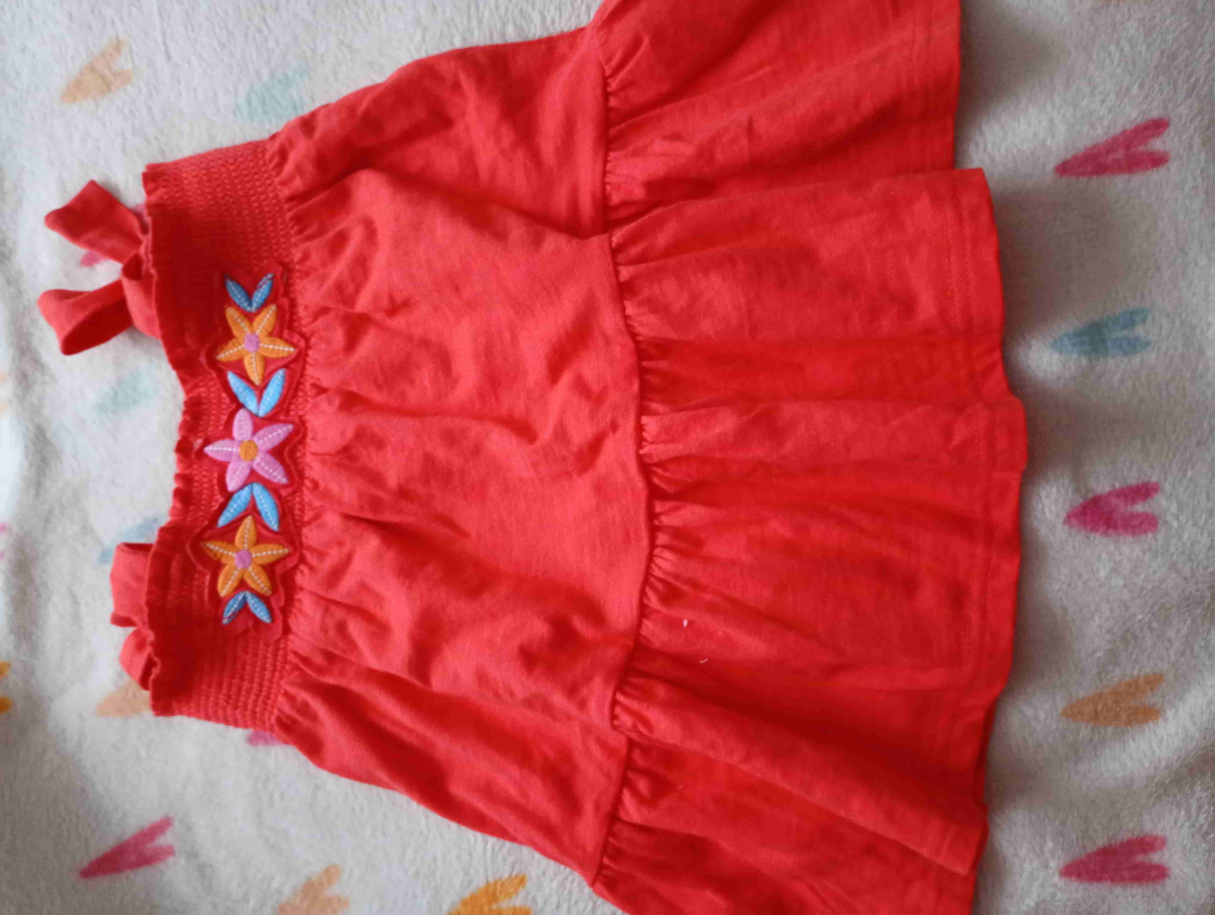 Vestido naranjo bordado floral - miniatura 3