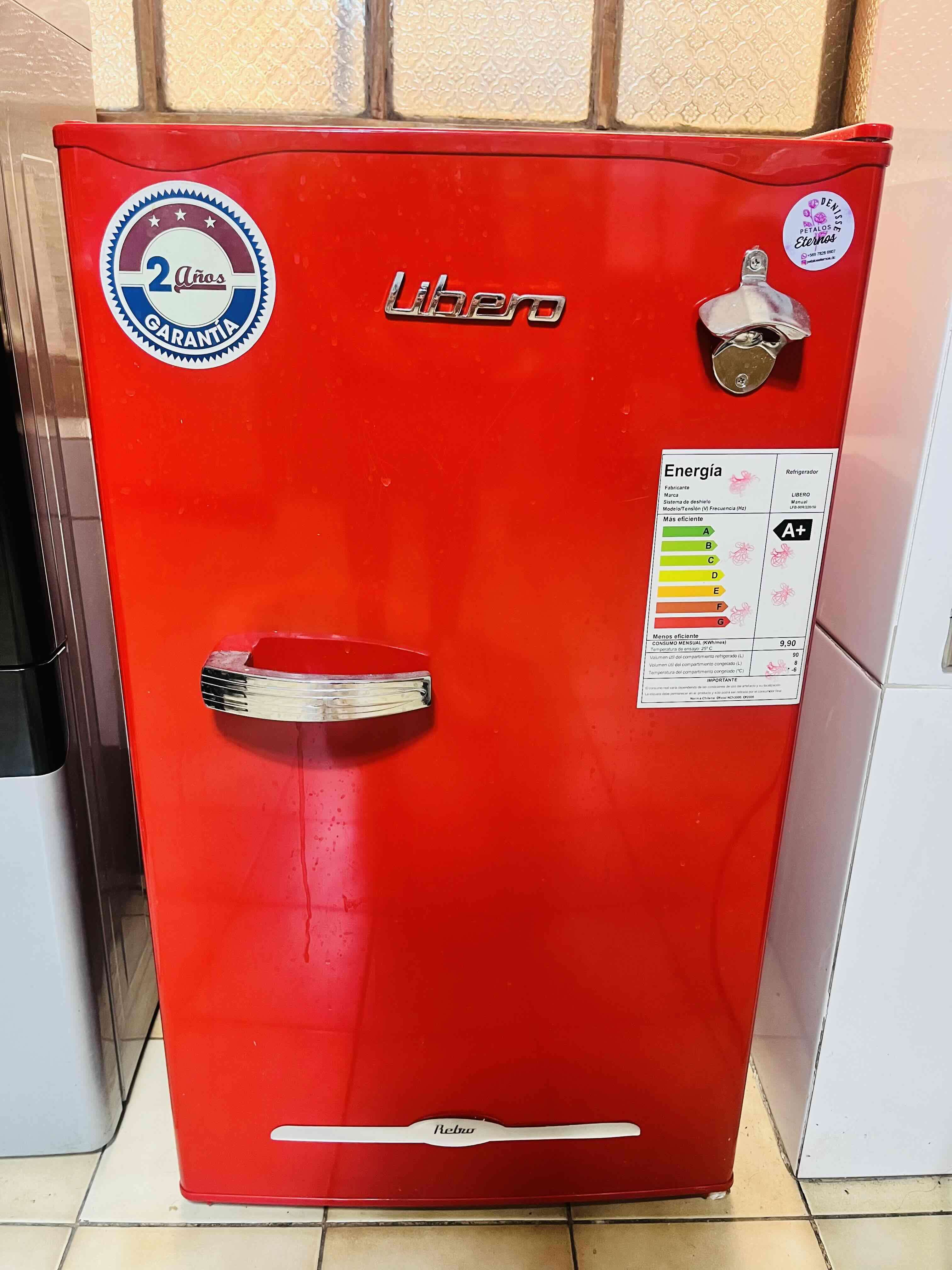 Refrigerador rojo estilo retro 98 litros - miniatura 4