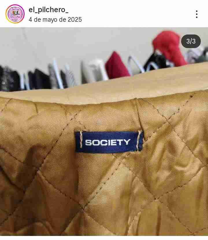 Chaqueta de cuero color caqui Society - 3