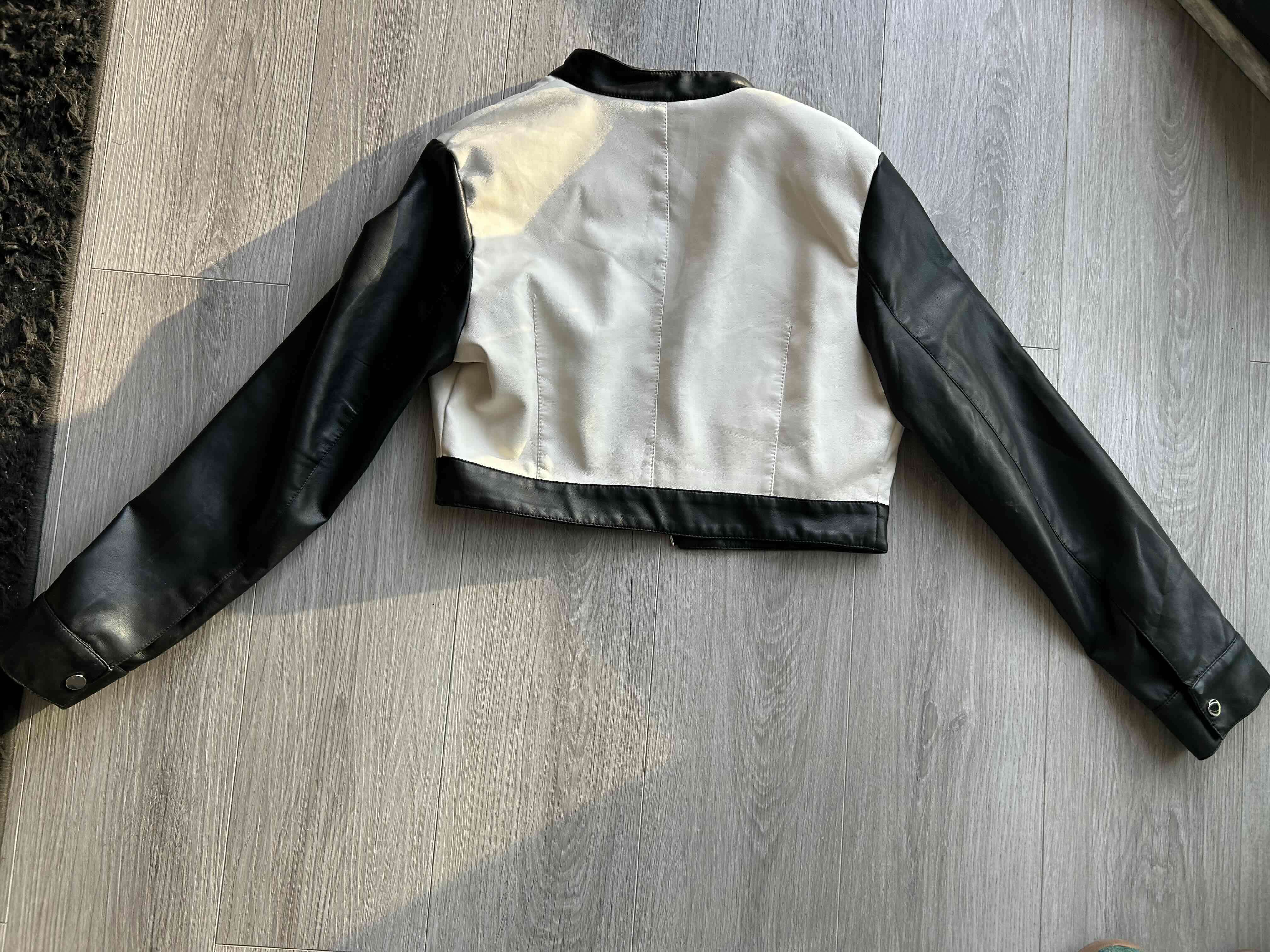 Chaqueta de cuero bicolor - 3