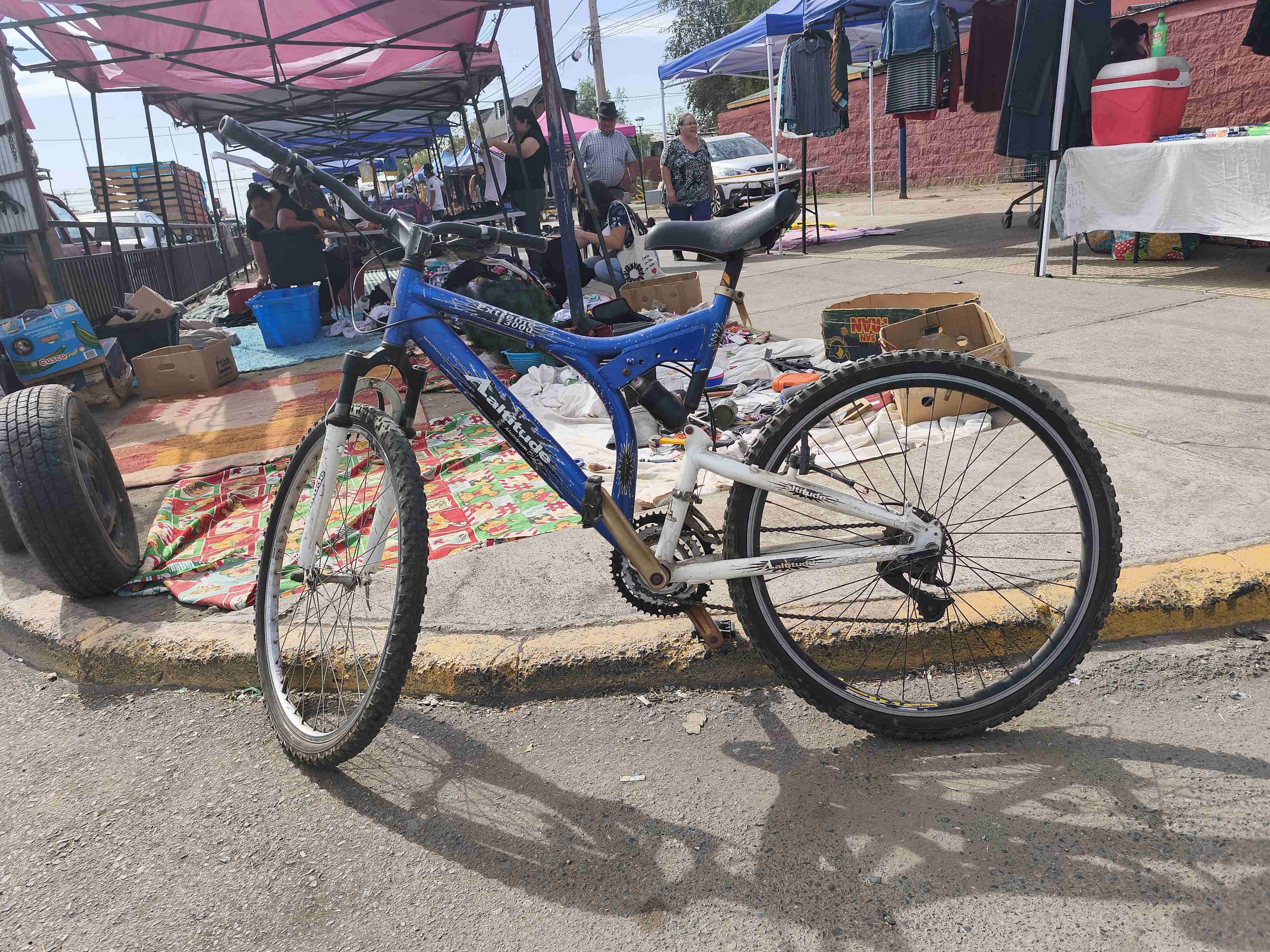Bicicleta montaña azul y blanca - 1