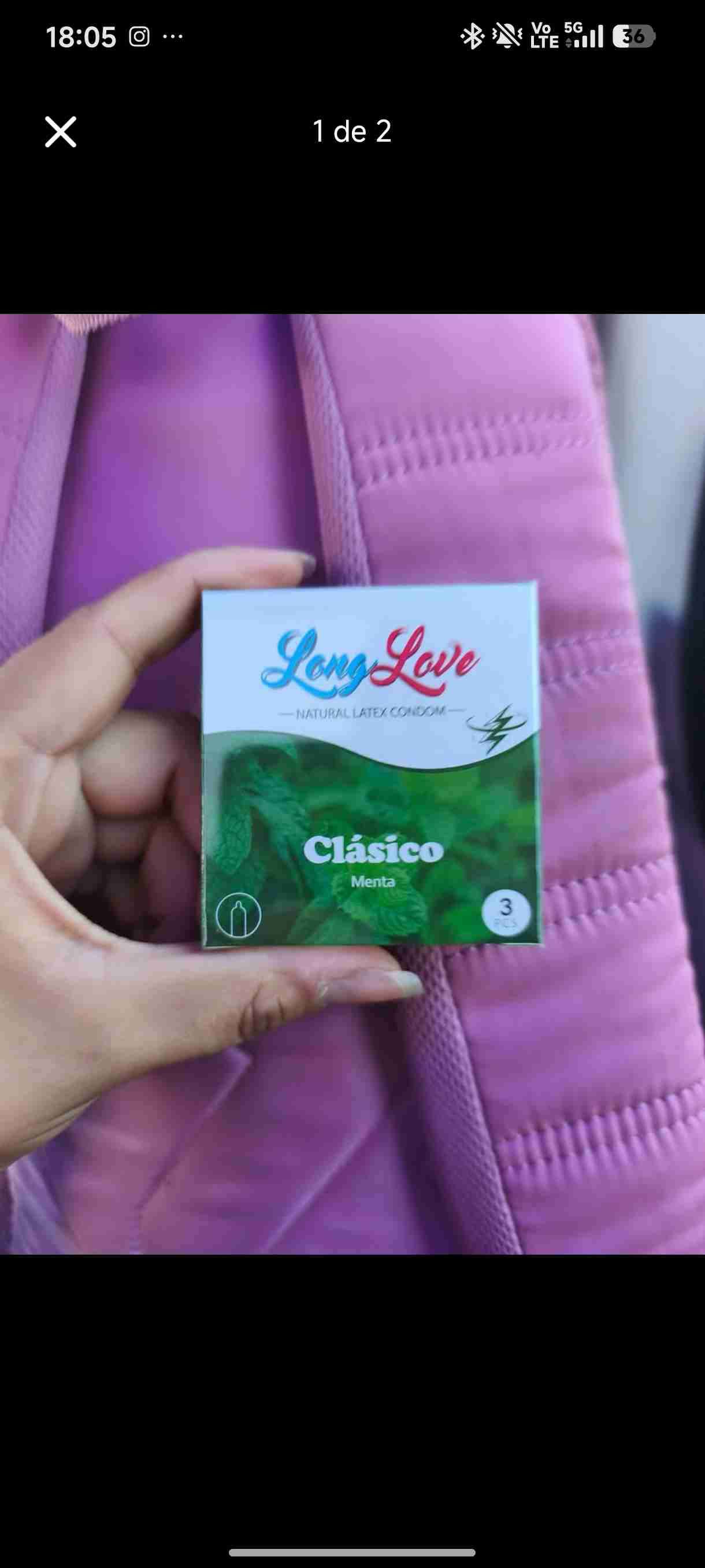 Preservativos Long Love Menta 3 unidades - 1