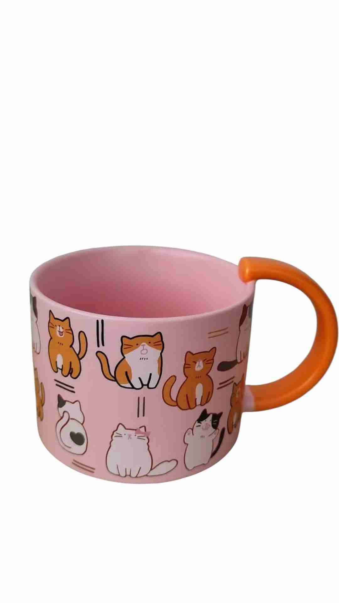 Tazón rosa gatos diseño divertido
