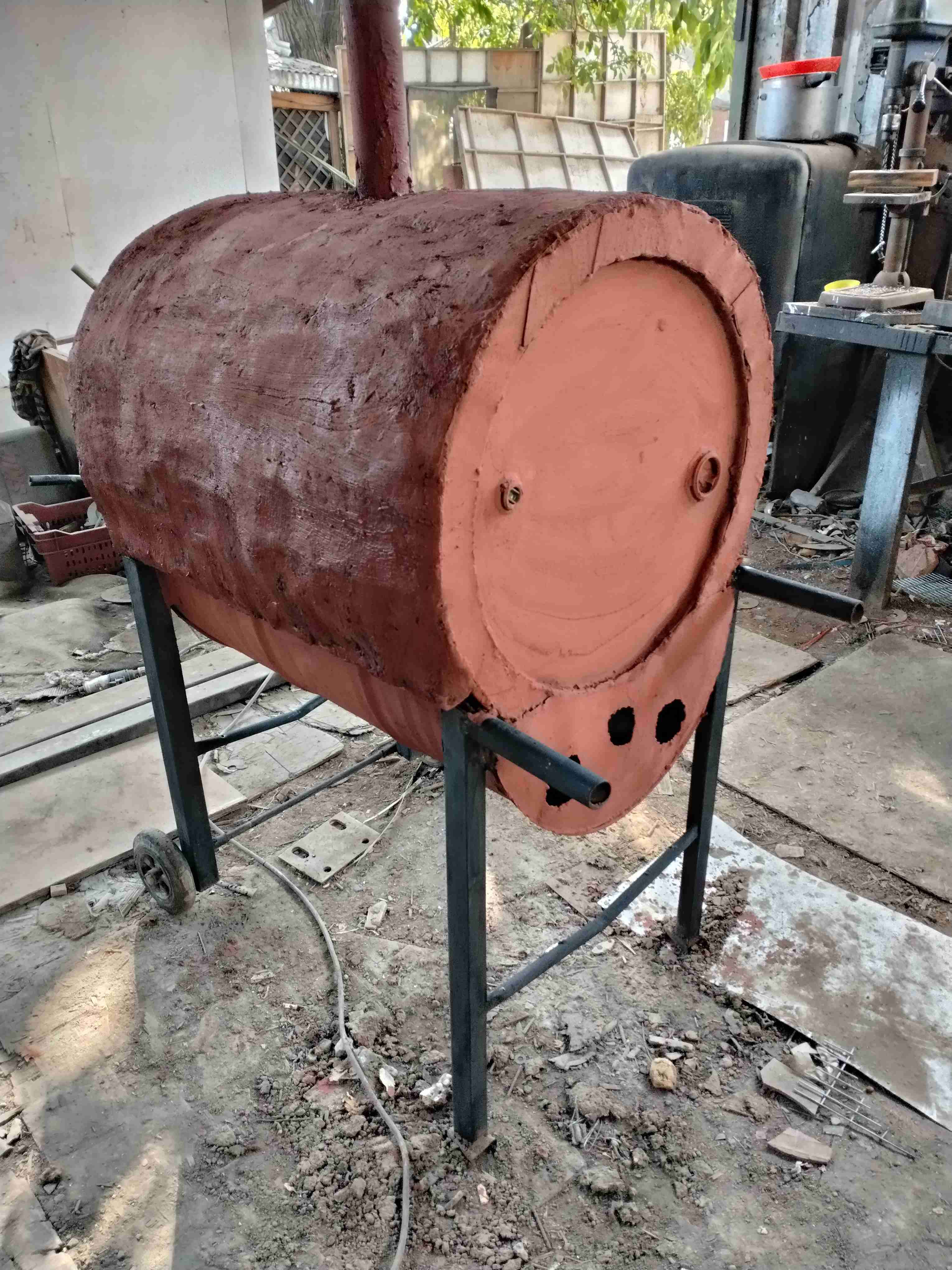 Horno de barro a leña artesanal grande - 2