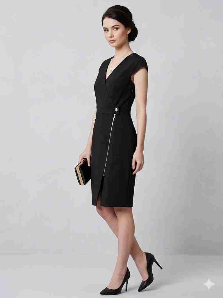 Vestido formal negro Calvin klein talla S - miniatura 1
