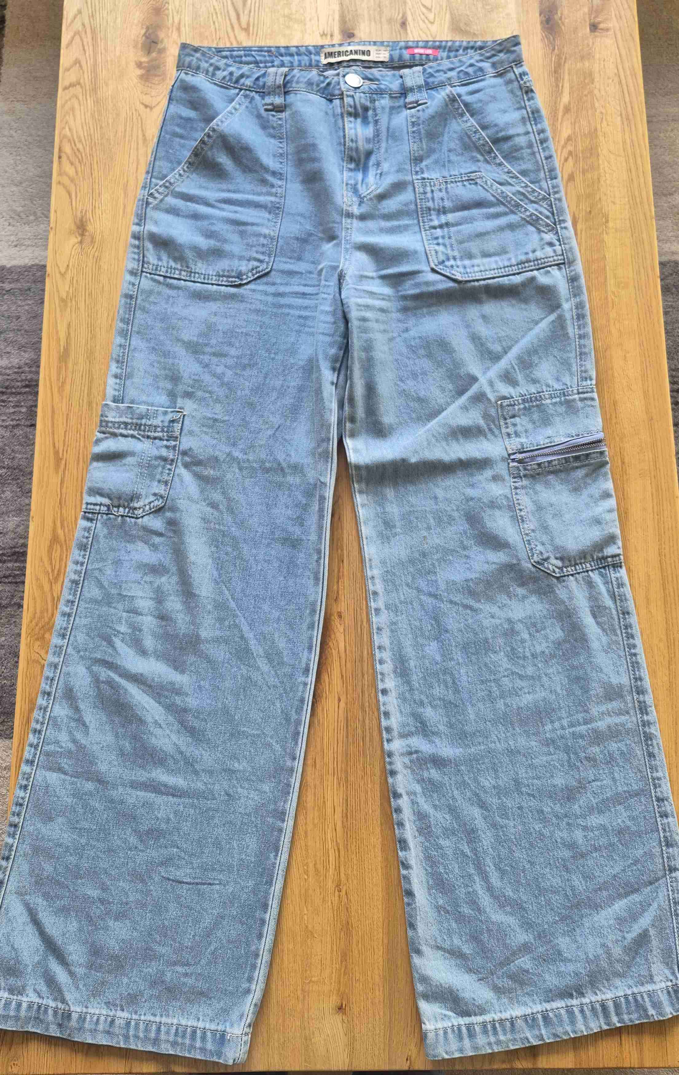 Jeans cargo azul claro - miniatura 1