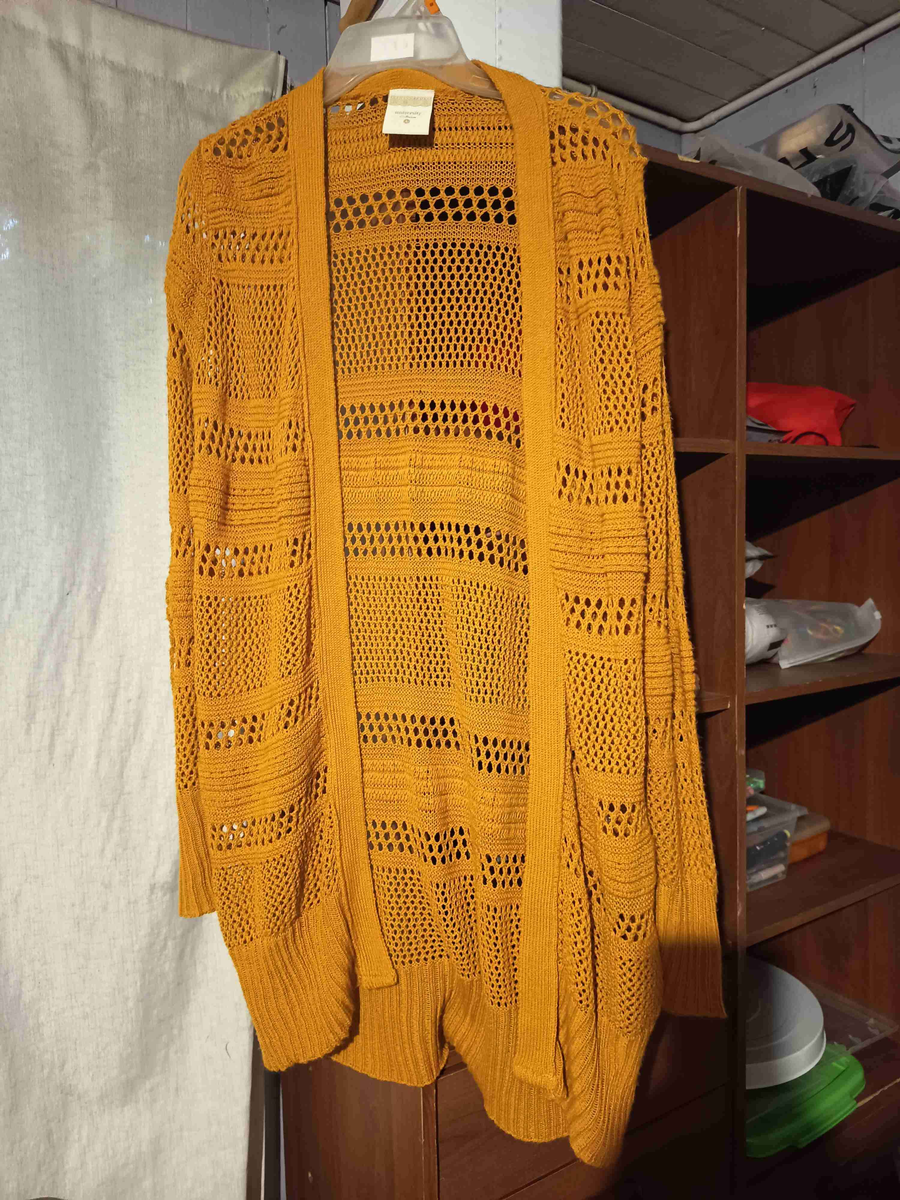 Abrigo largo gris tejido - miniatura 3