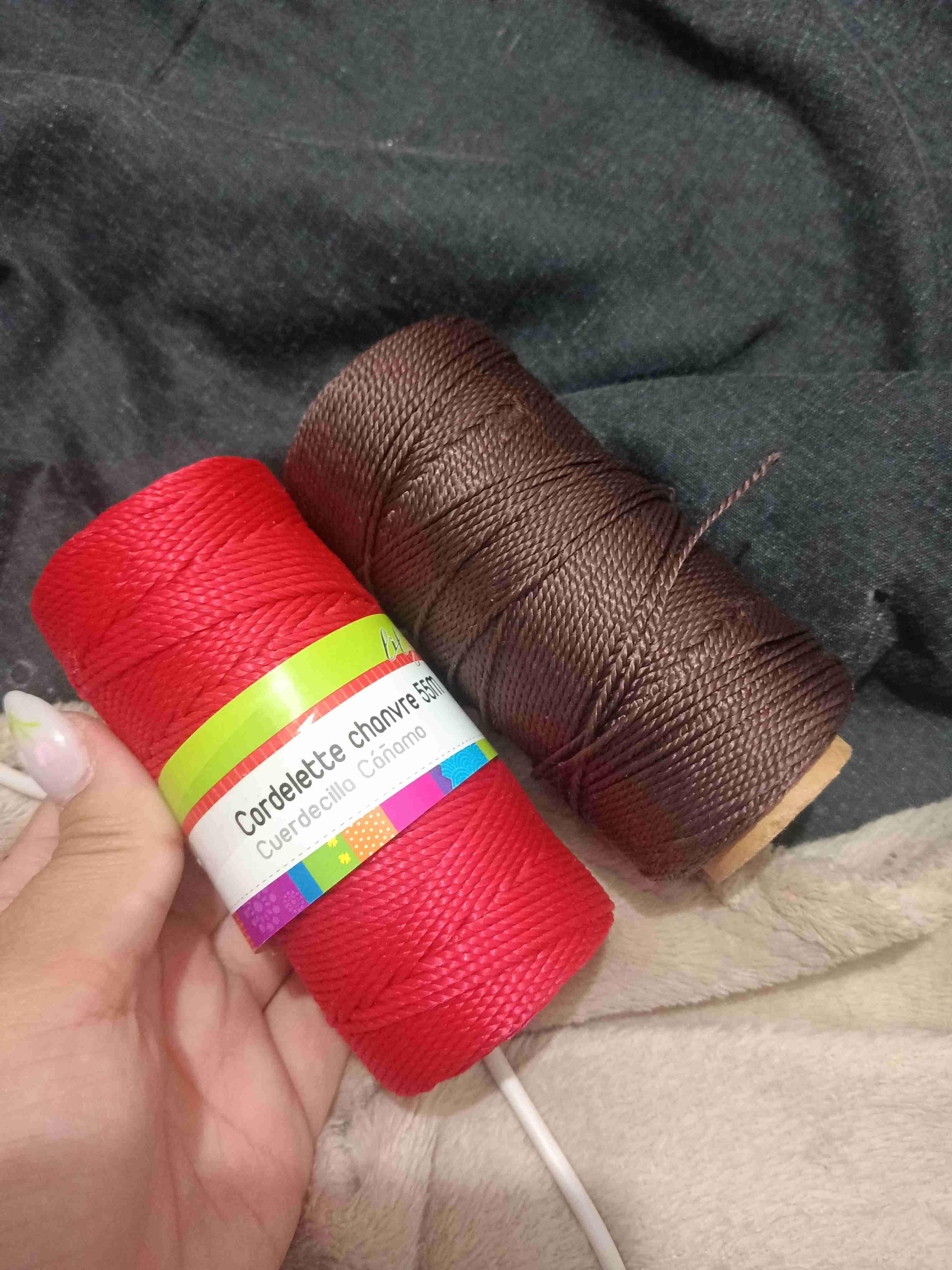 Cuerdas de cáñamo rojo y marrón - miniatura 1