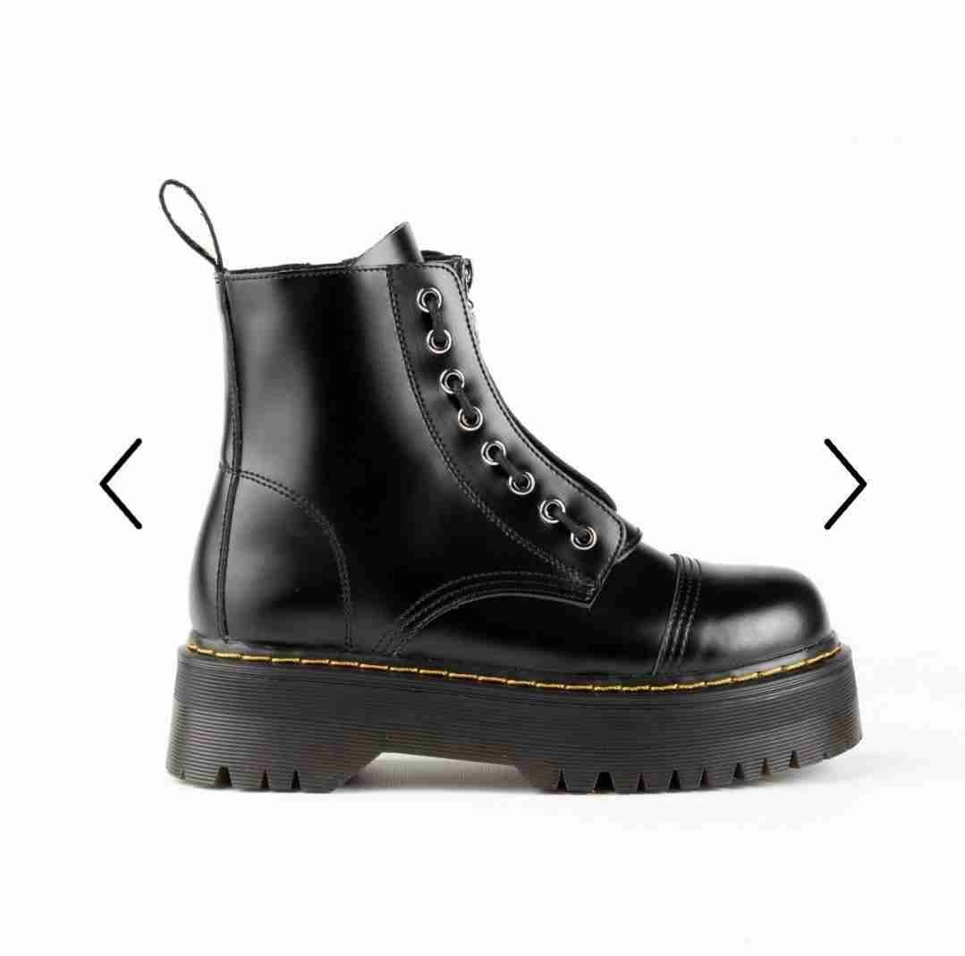 Botas negras de cuero con cierre - miniatura 3