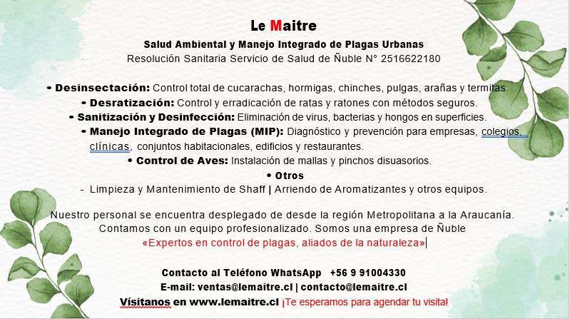 Servicios de control de plagas en Ñuble