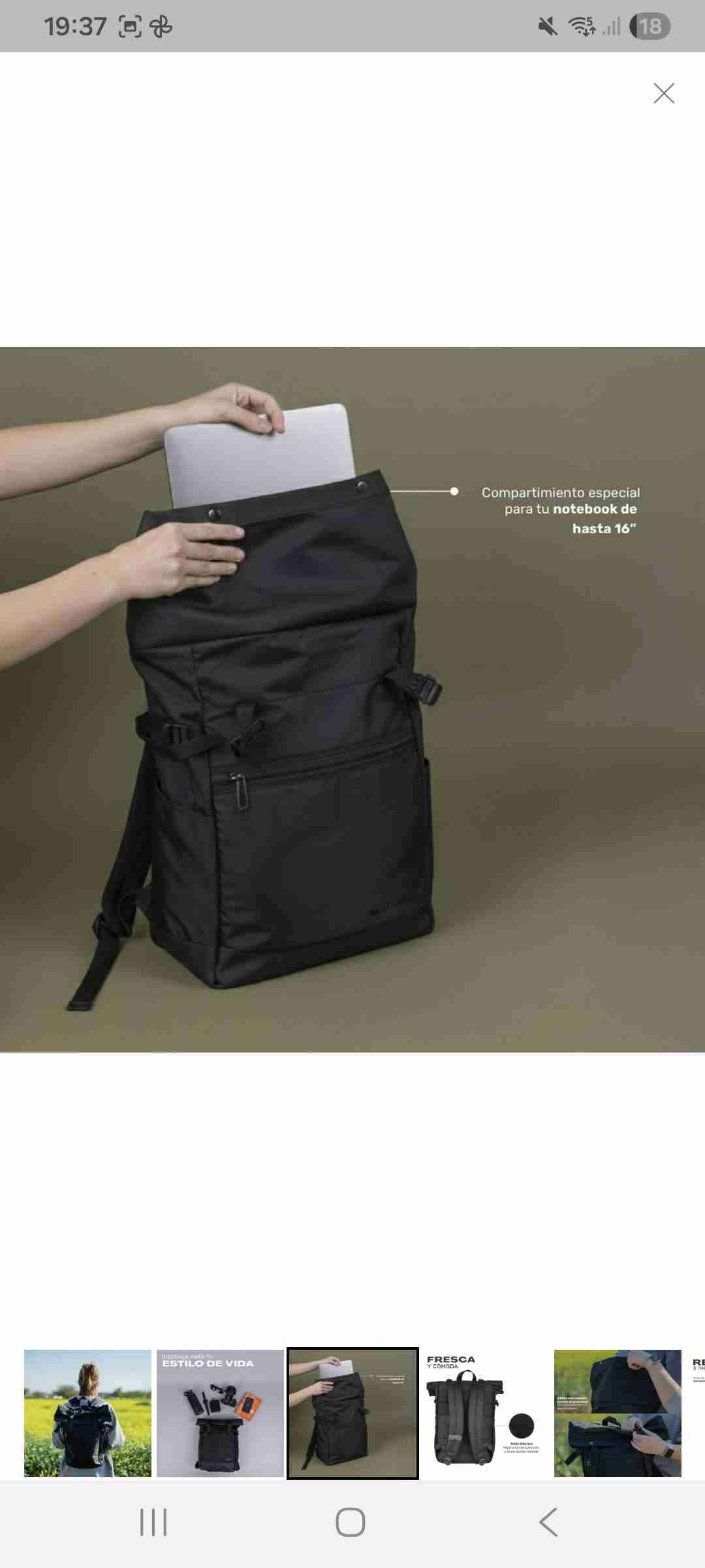 Mochila negra lhotse - miniatura 1