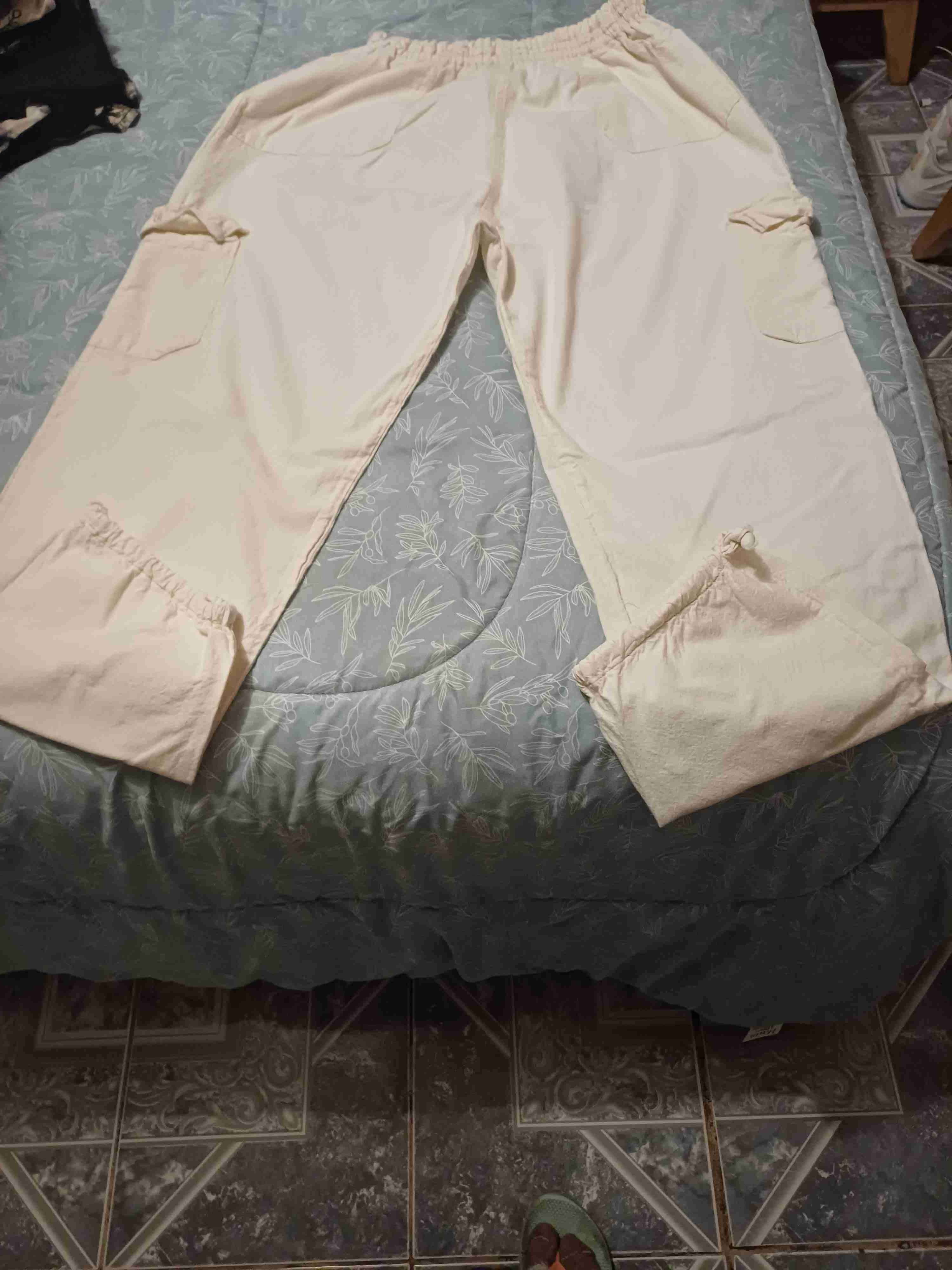 Pantalones cargo beige unisex - 1