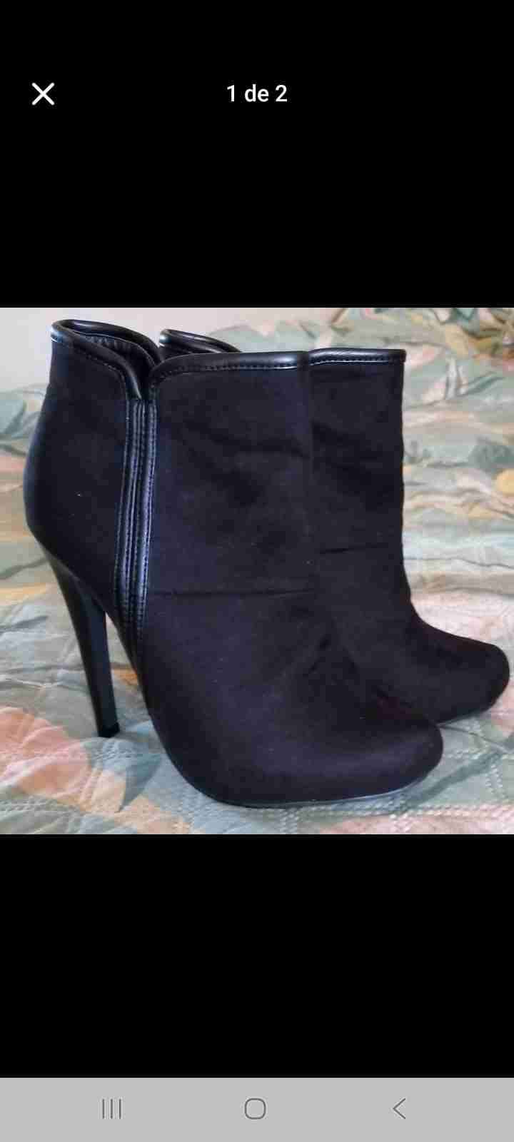 Botines negros de tacón alto - 1