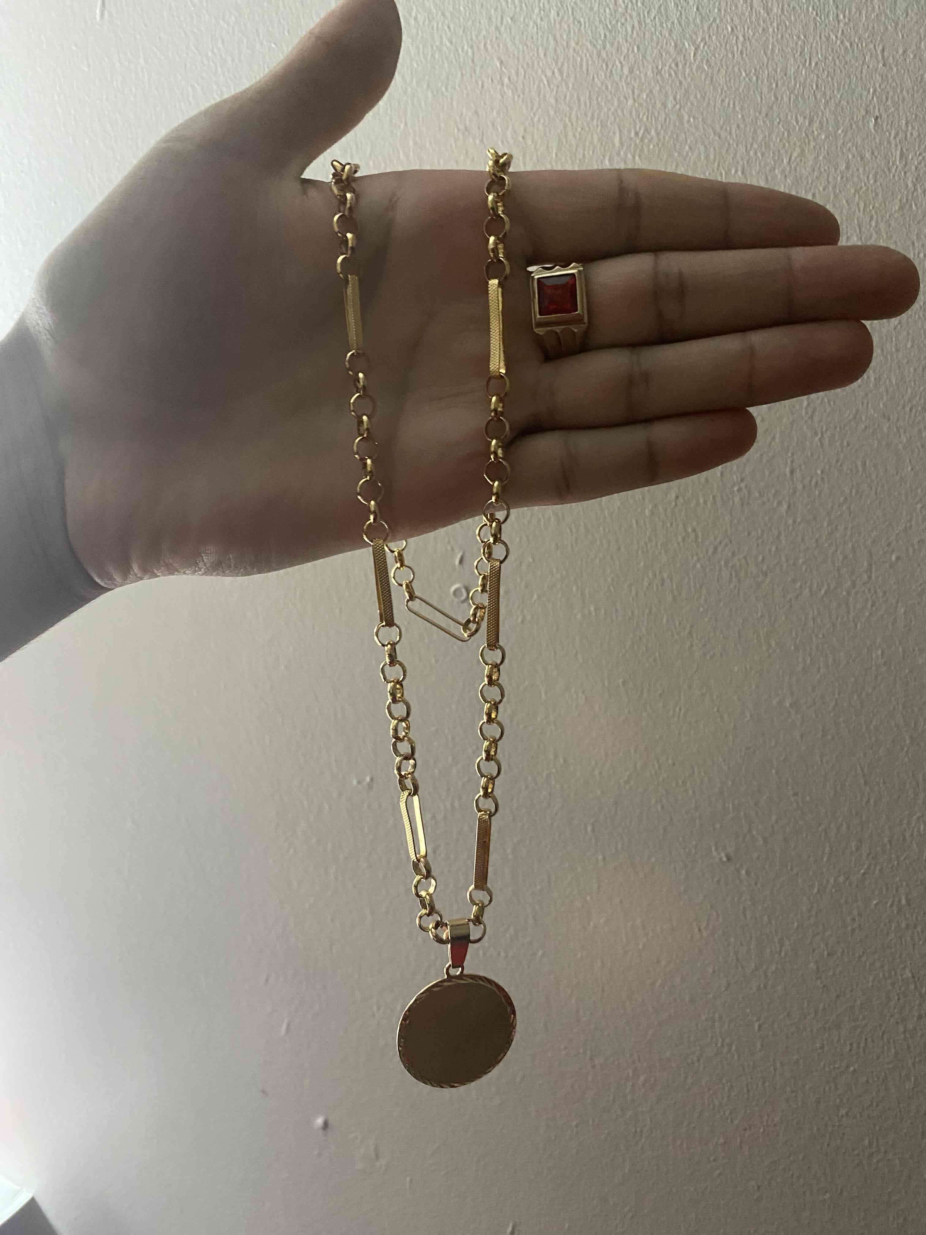 Rolo facetado+ dije redondo+ anillo todo con sello - miniatura 1