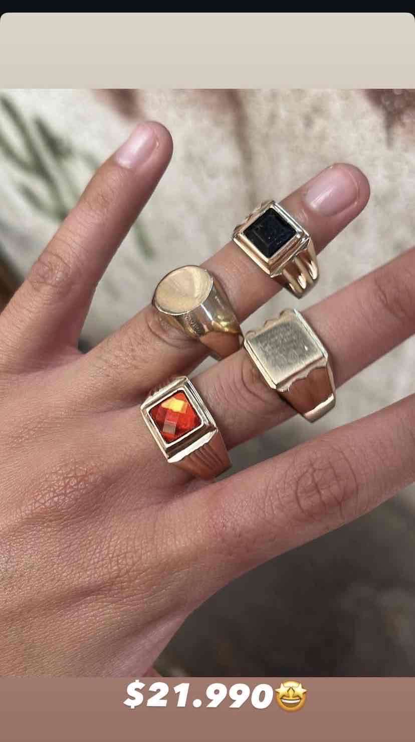 Anillos vintage con piedras con sello - miniatura 2