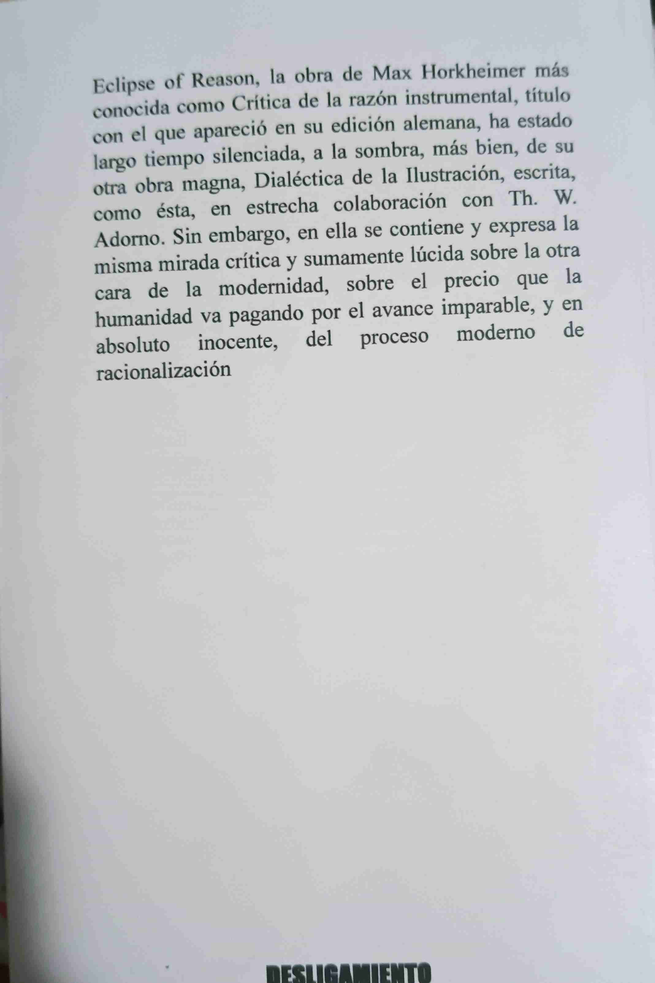 Crítica de la razón instrumental - 2